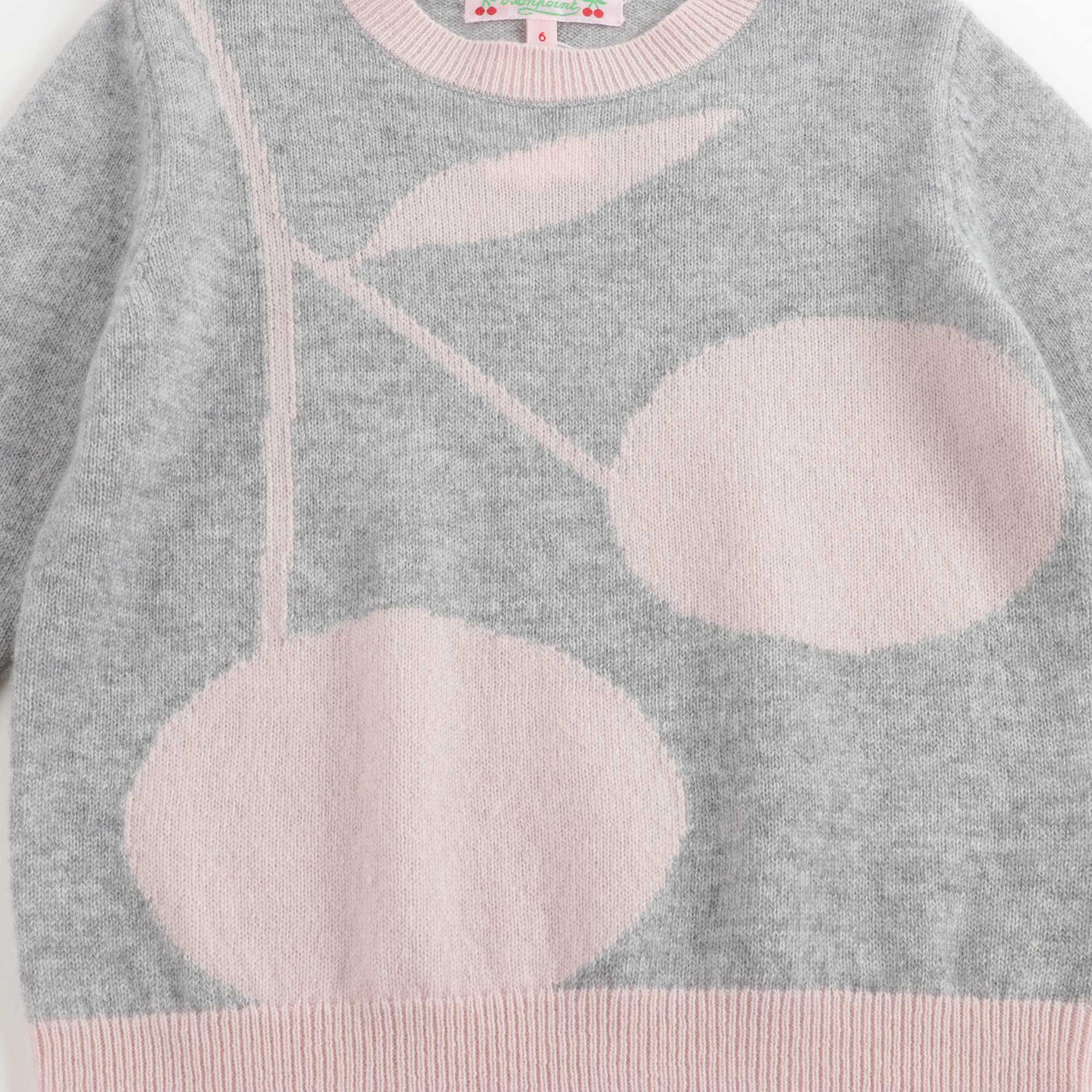 女童灰色Logo毛衣
