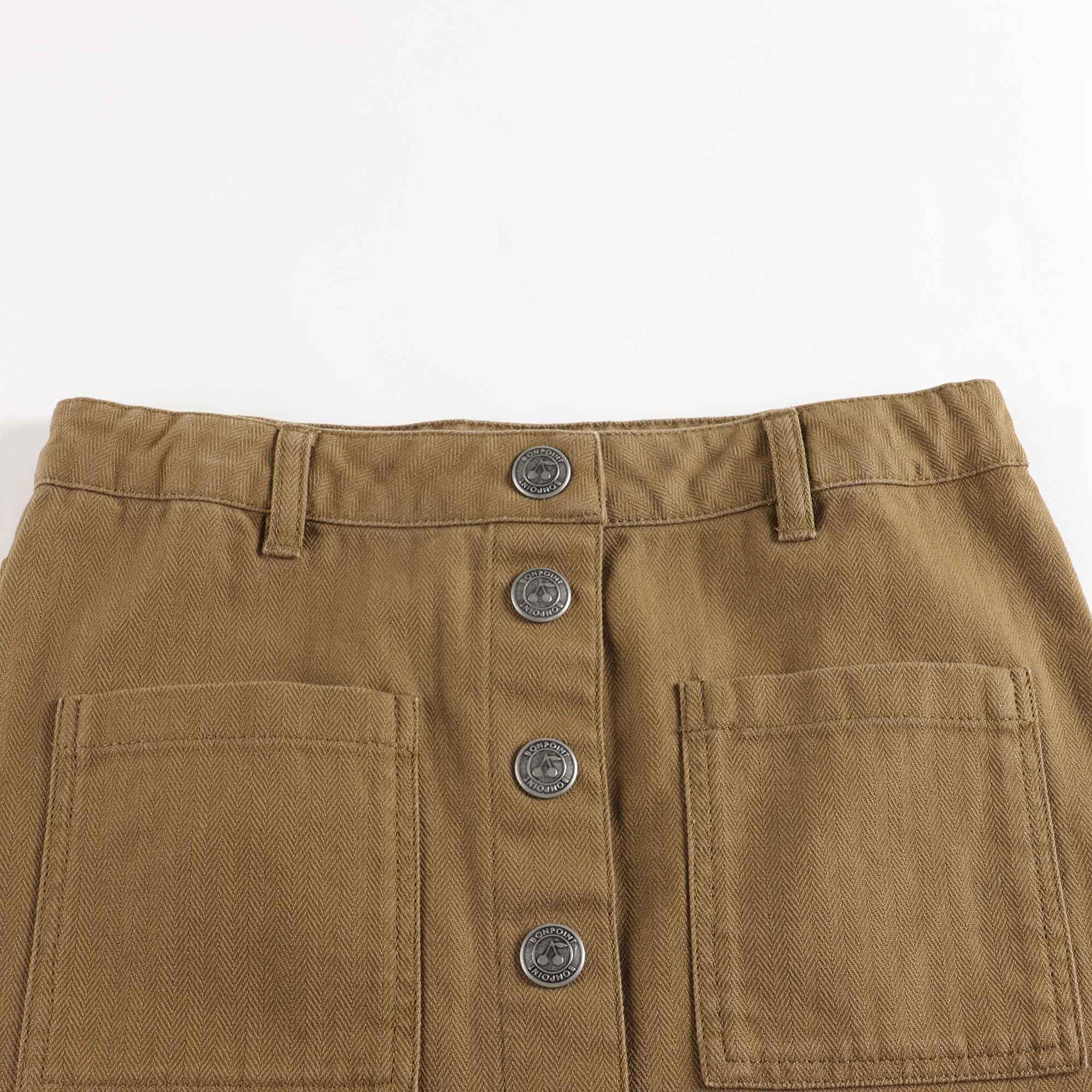 Girls Khaki Cotton Skirt