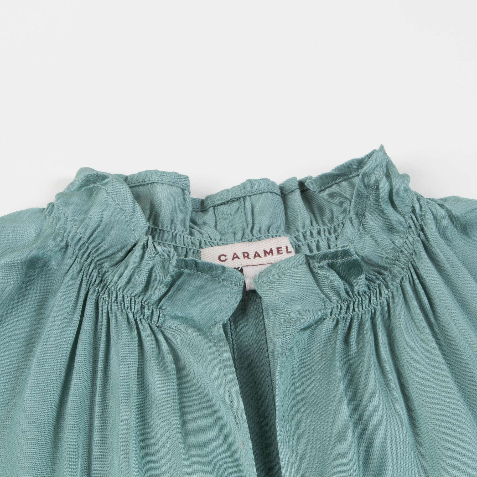Girls Dusty Turquoise Woven Dress