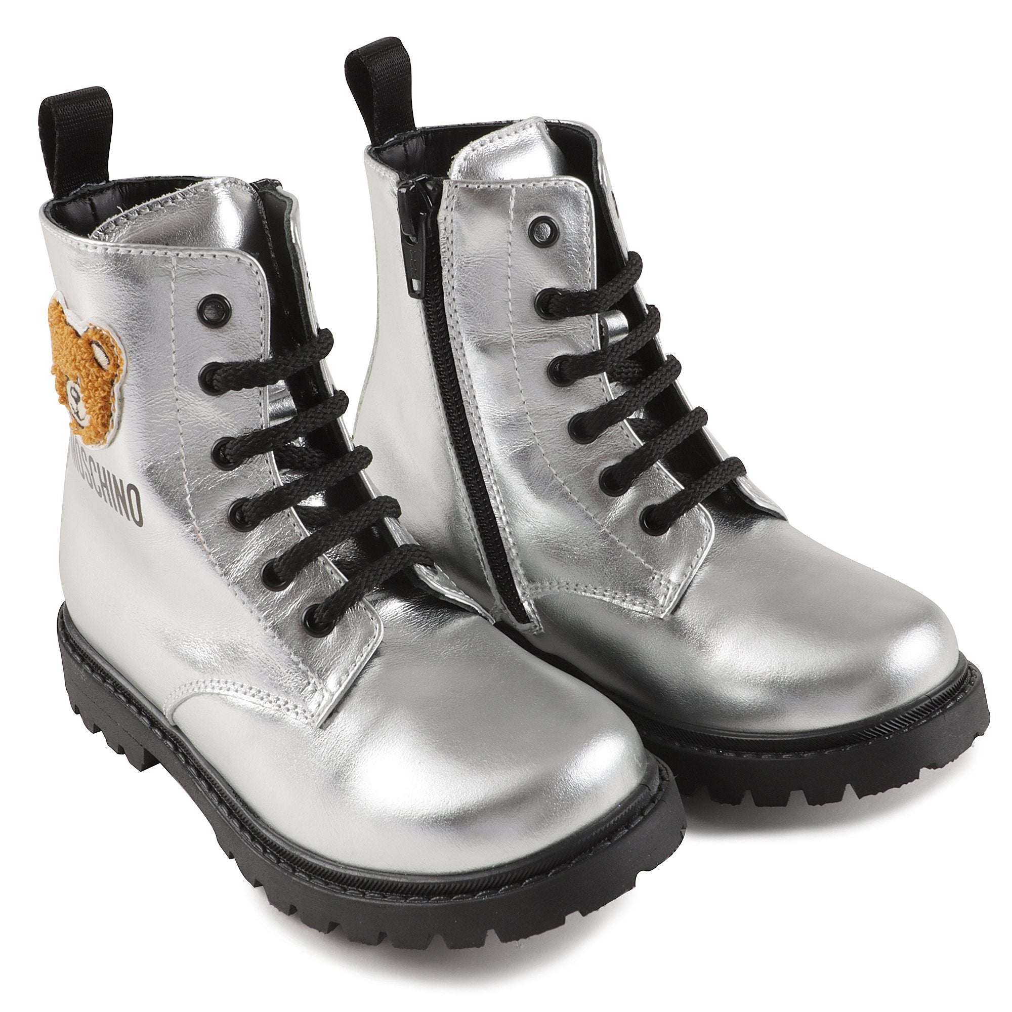Baby Girls Silver Leather Boots