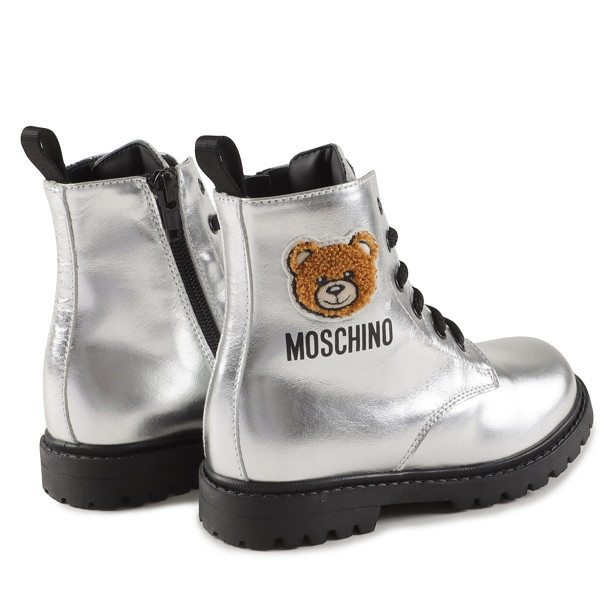 Baby Girls Silver Leather Boots