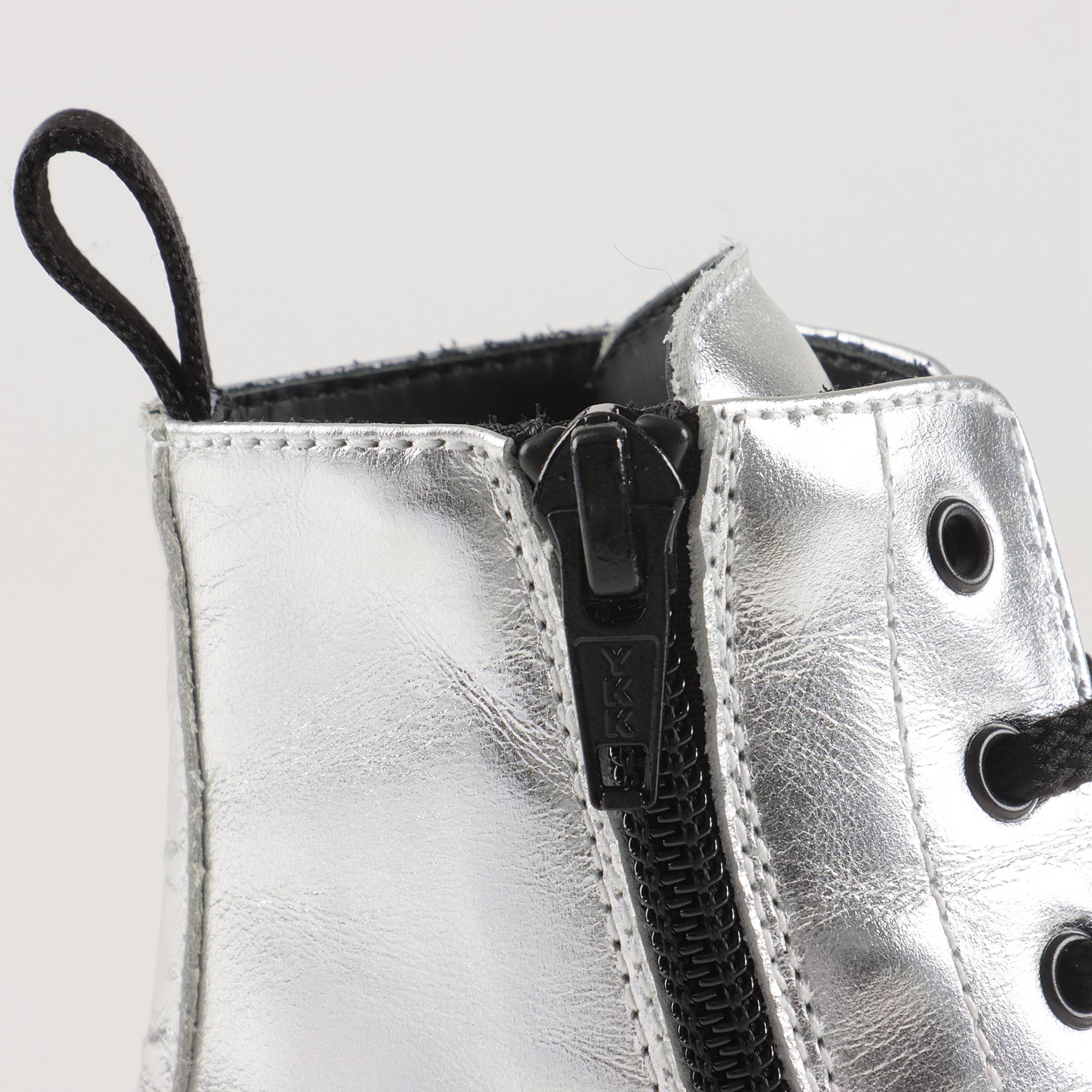 Baby Girls Silver Leather Boots
