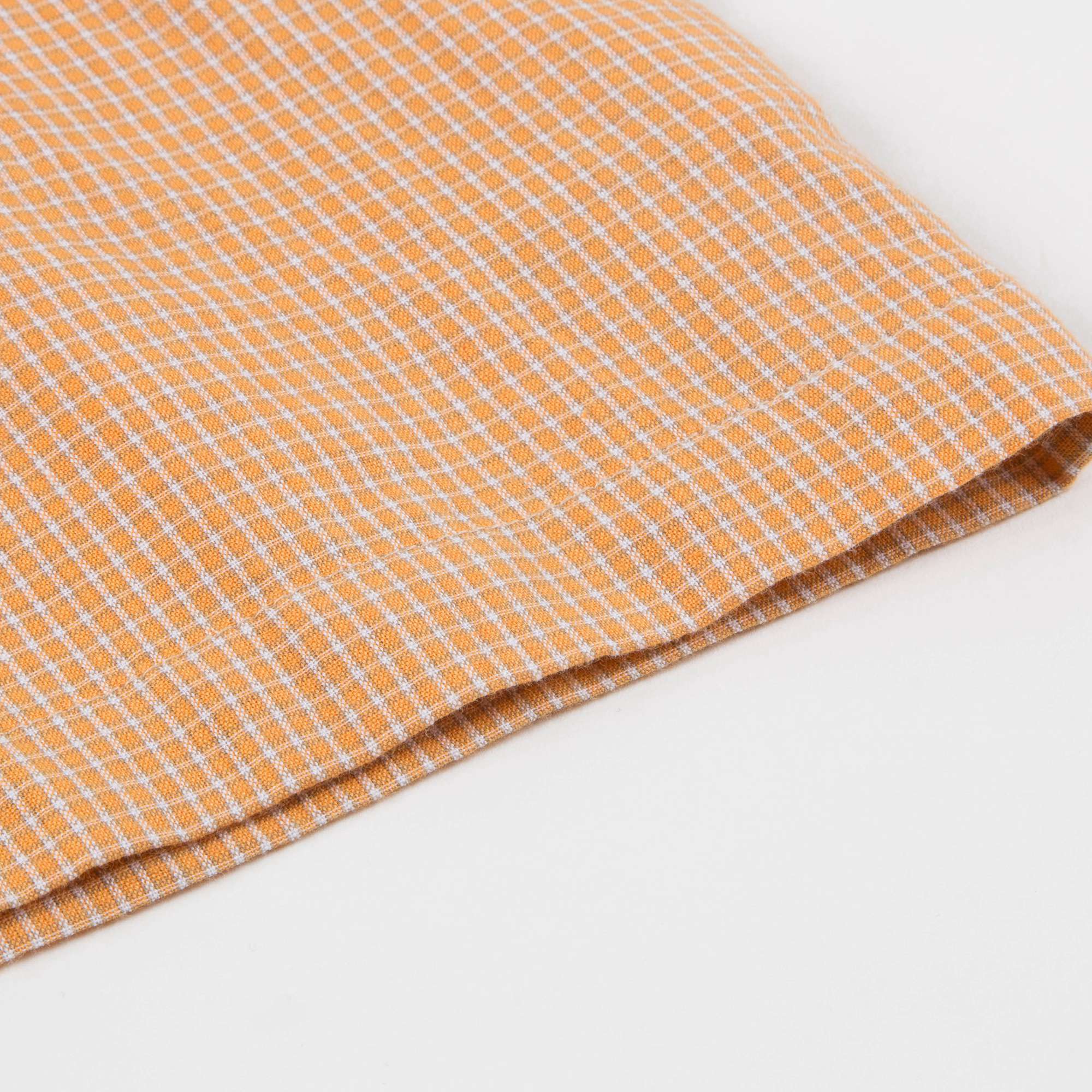 Girls Orange Microcheck Cotton Woven Blouse