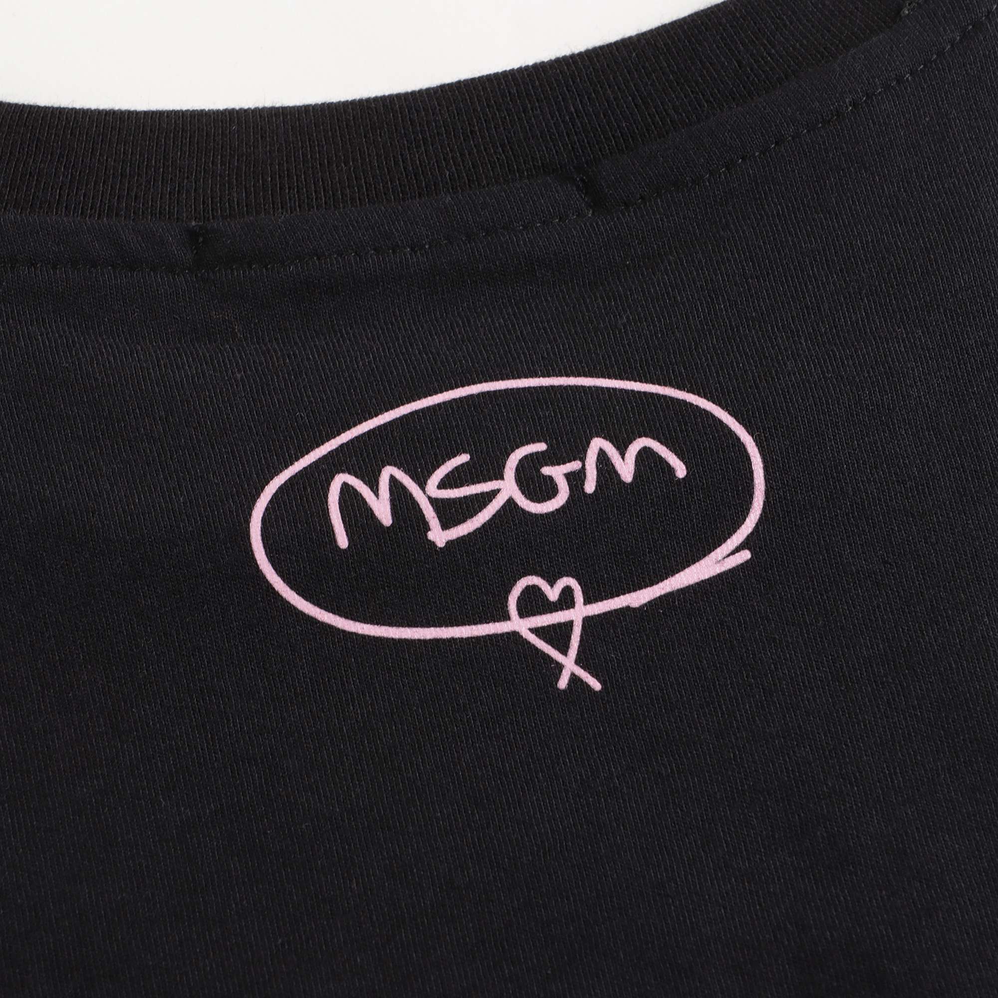 Girls Black Logo Cotton T-Shirt