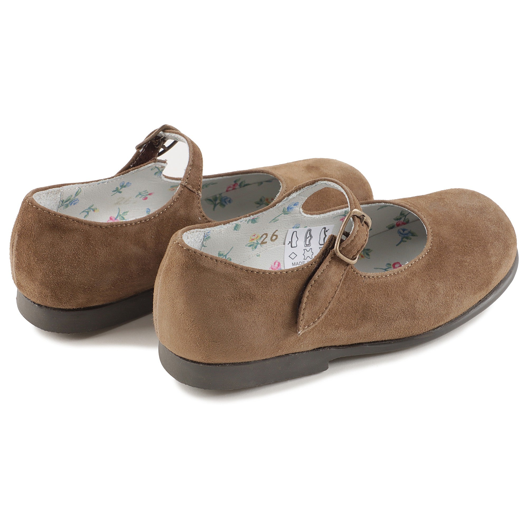 Girls Brown Leather Flat Shoes