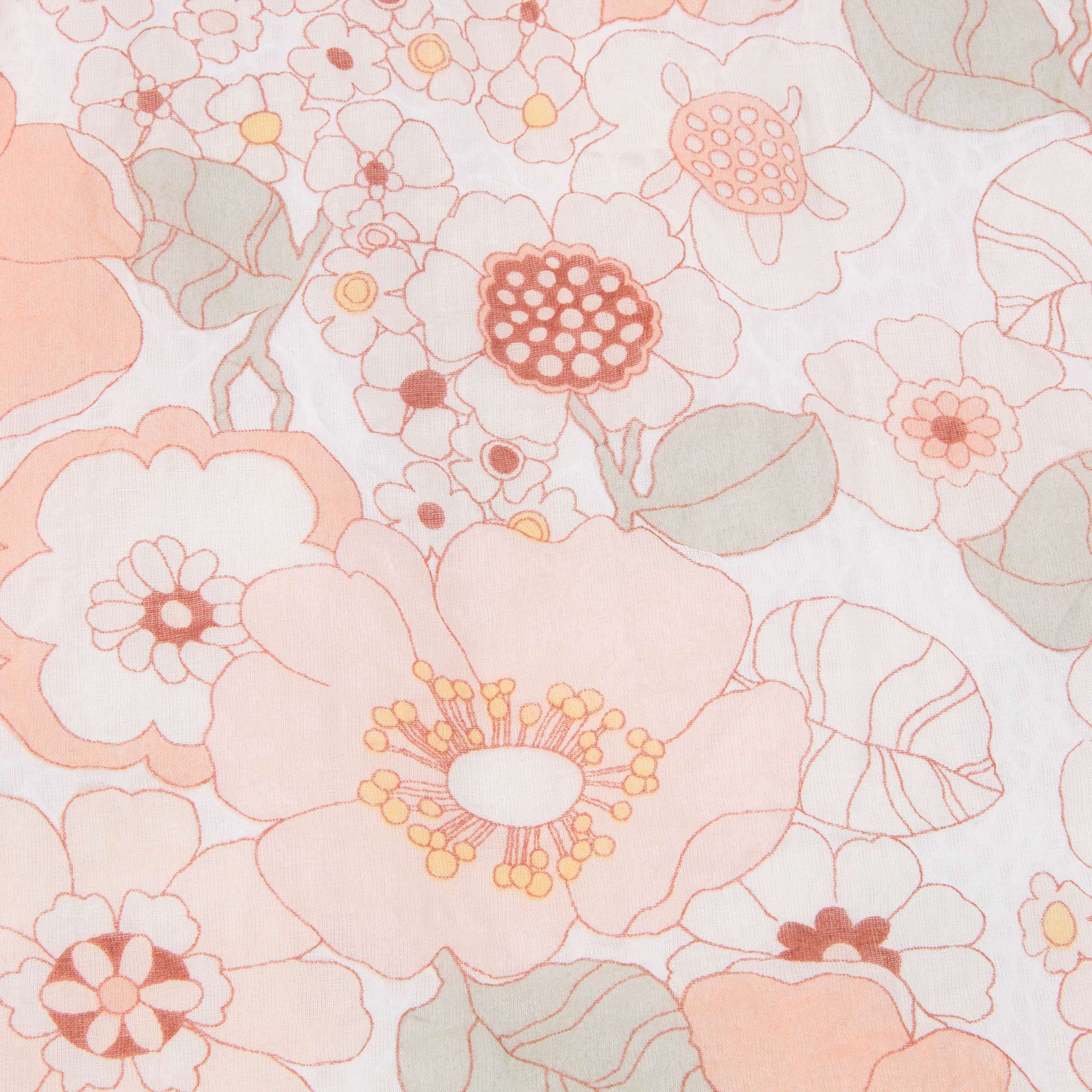 Girls Rose Kaki Floral Cotton Blouse