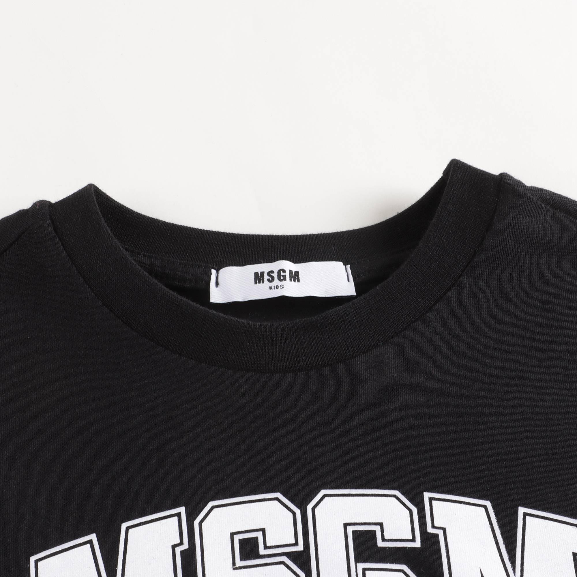Girls Black Logo Cotton T-Shirt
