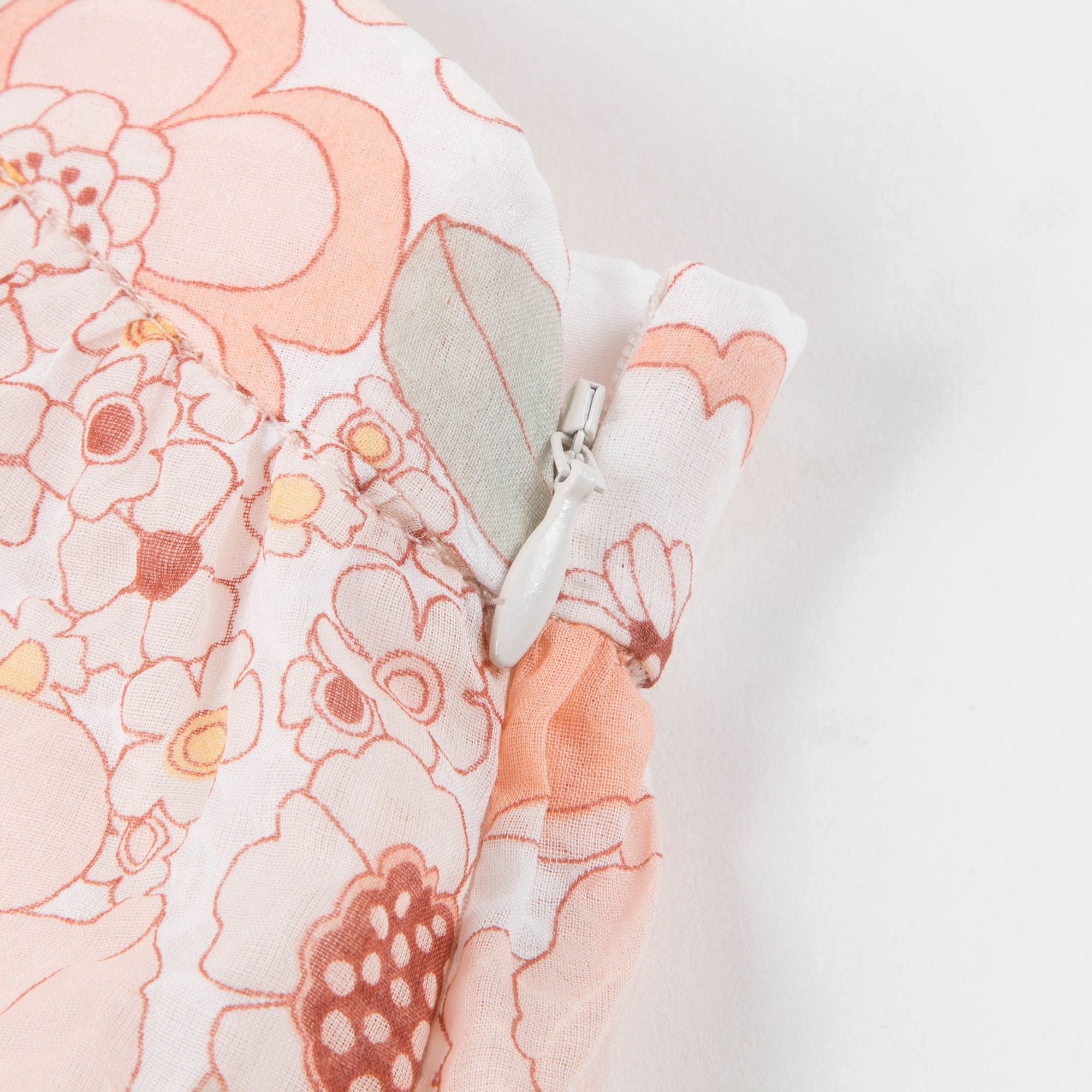 Girls Rose Kaki Floral Cotton Blouse
