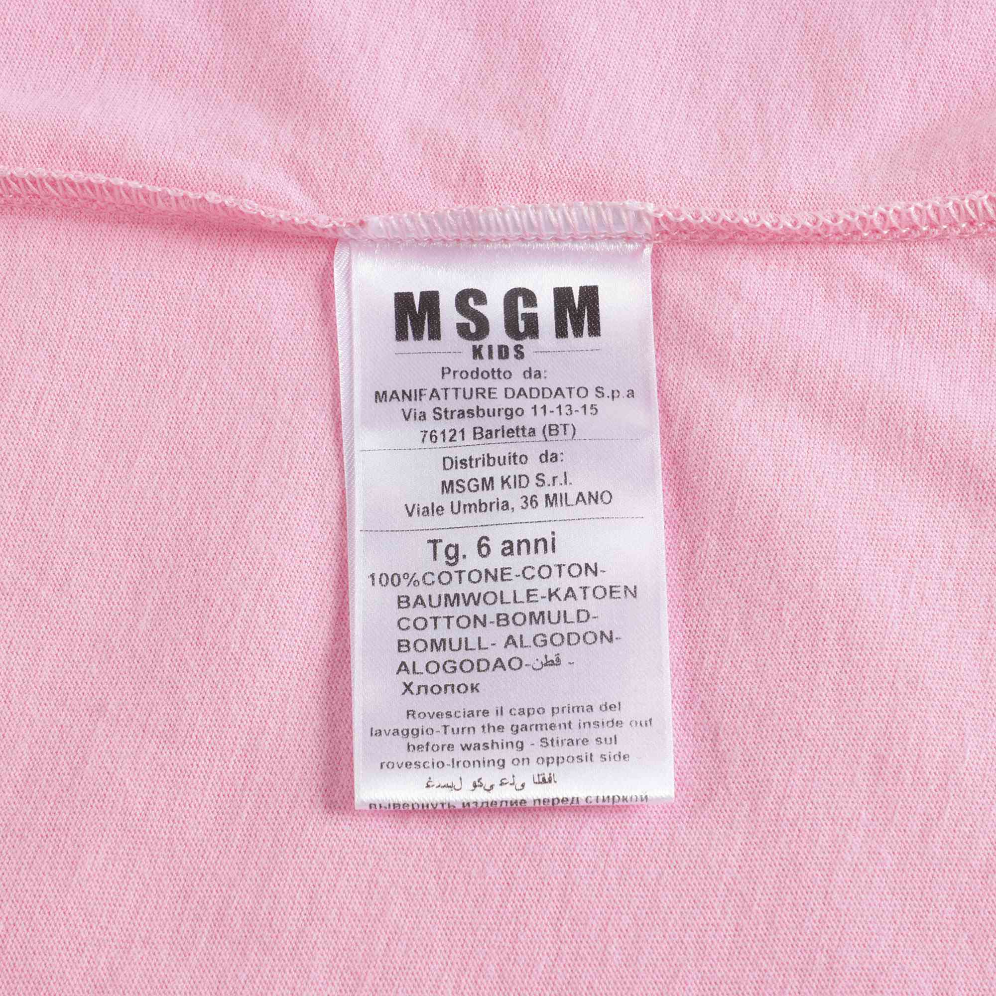 Girls Pink Logo Cotton T-Shirt
