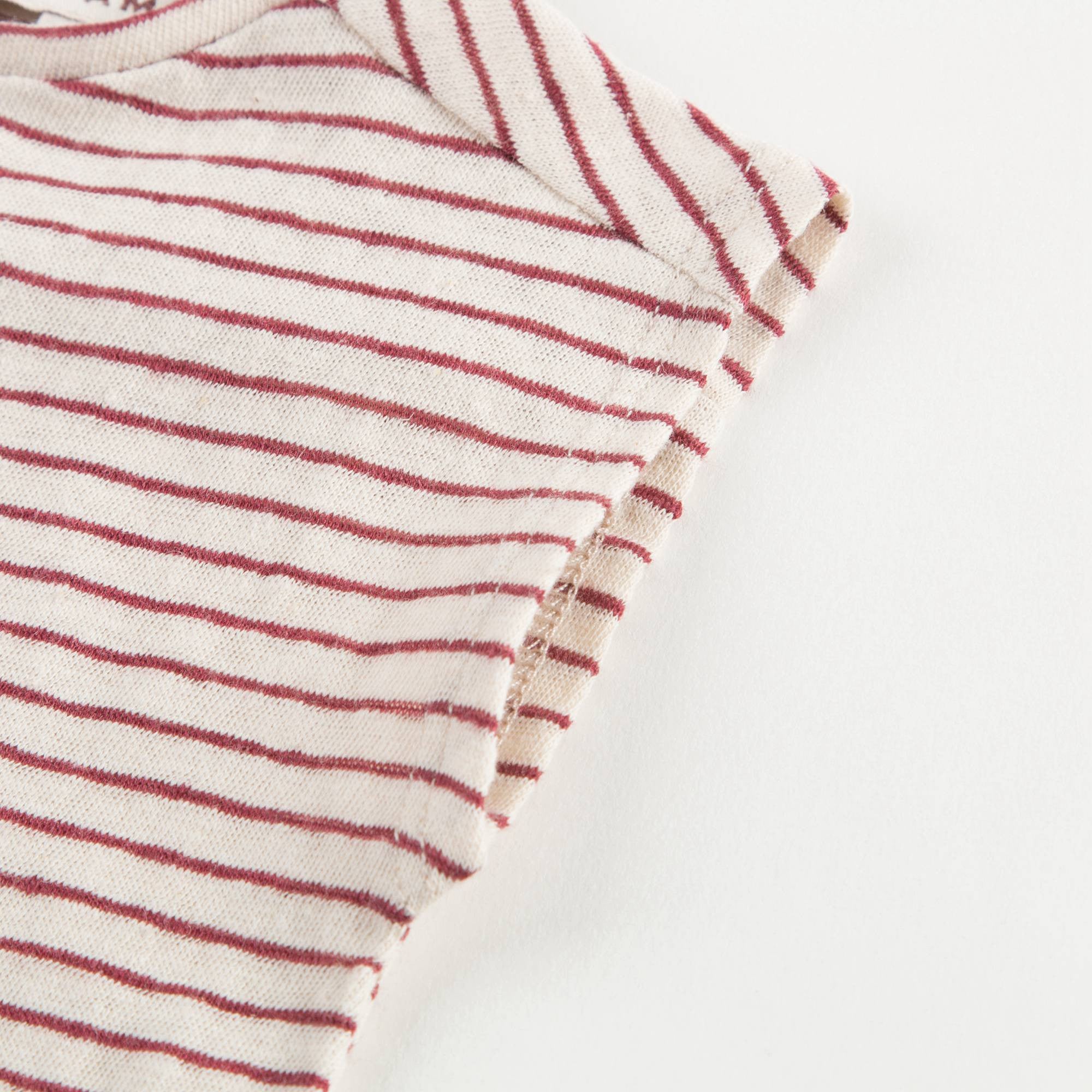 Baby Girls Dark Red Striped T-shirt
