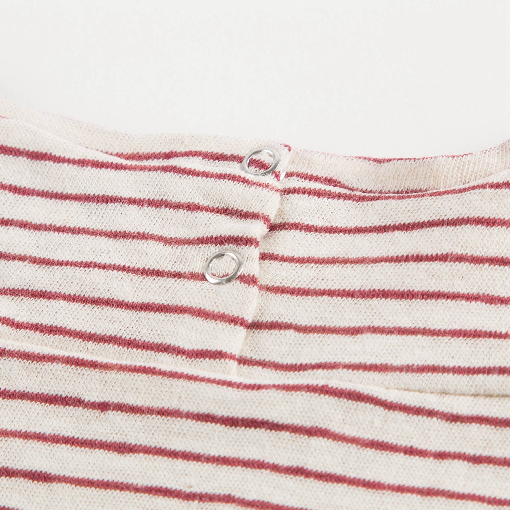 Baby Girls Dark Red Striped T-shirt