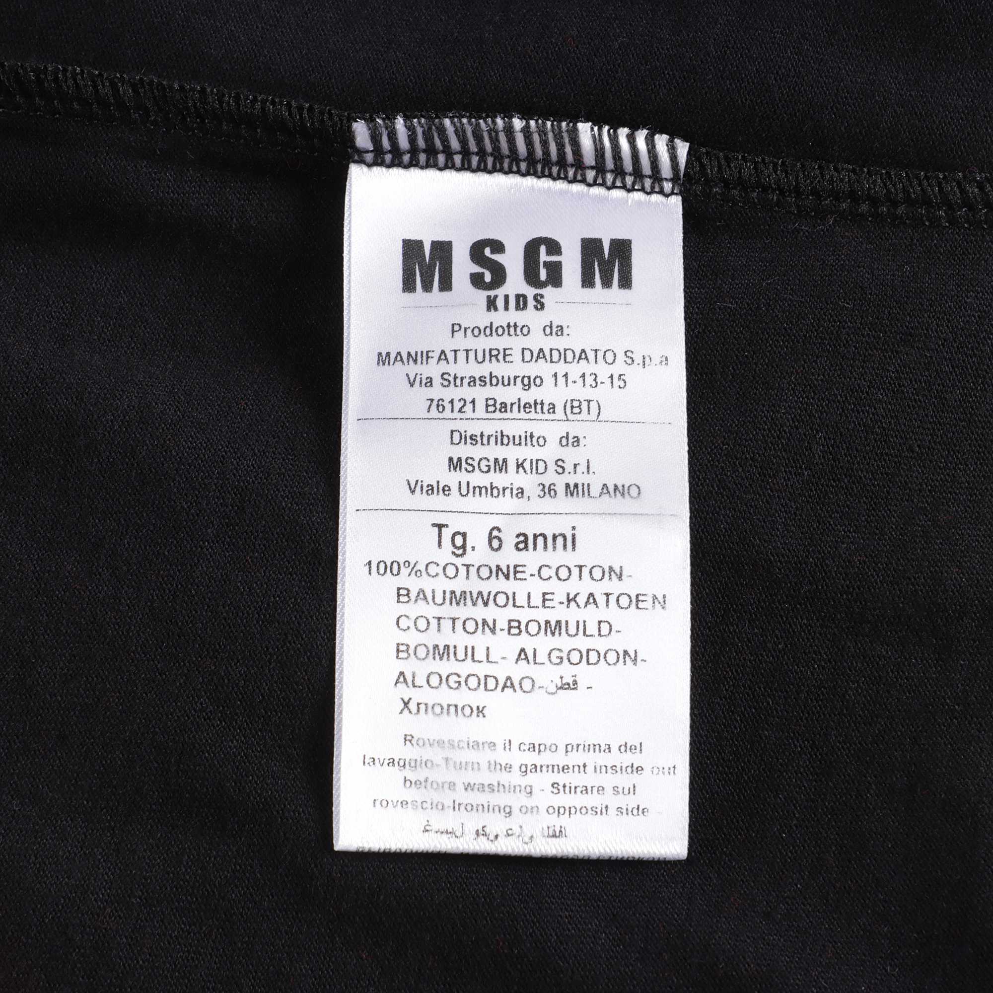 Girls Black Logo Cotton T-Shirt