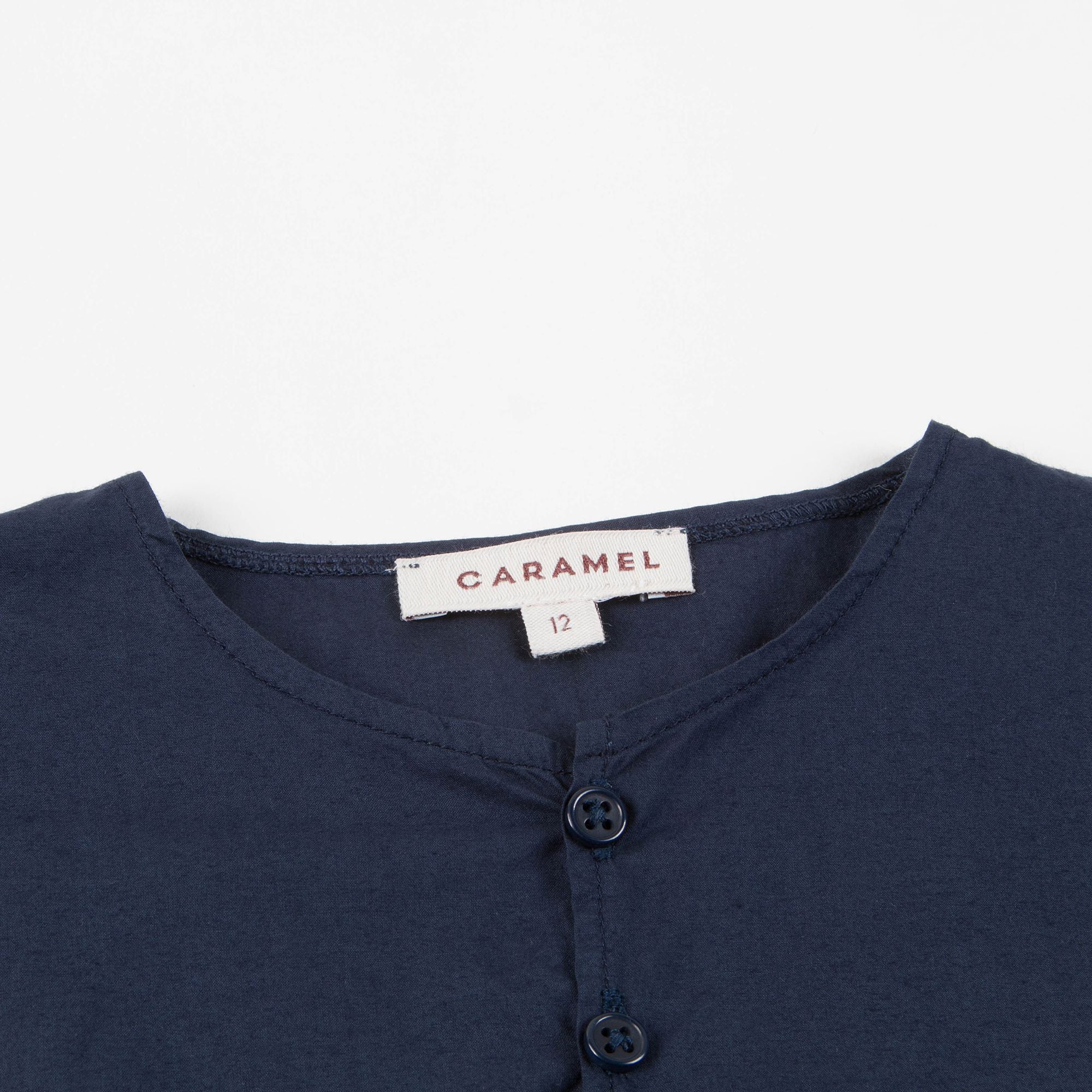 Baby Boys Navy Blue Cotton Woven T-shirt
