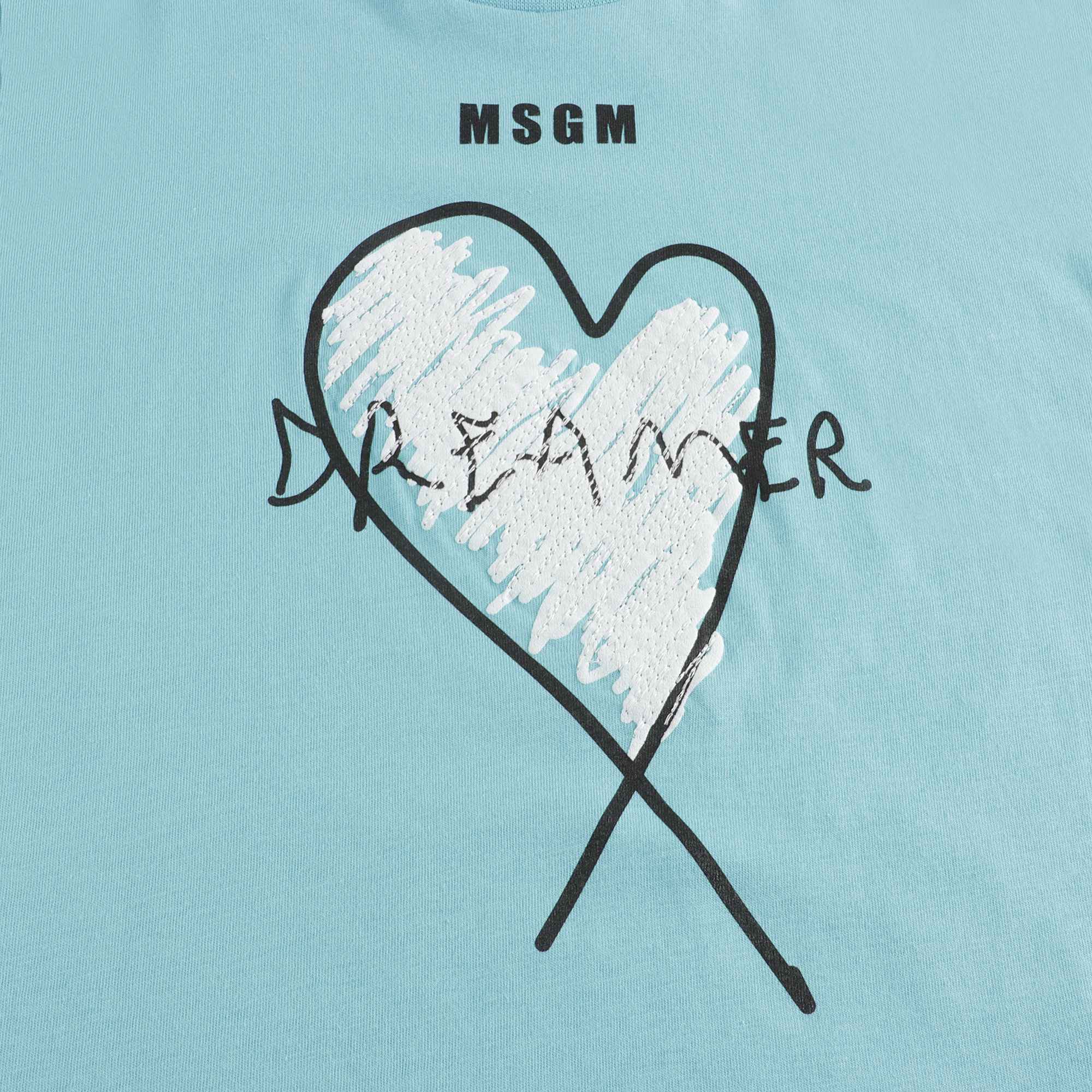 Girls Blue Logo Cotton T-Shirt