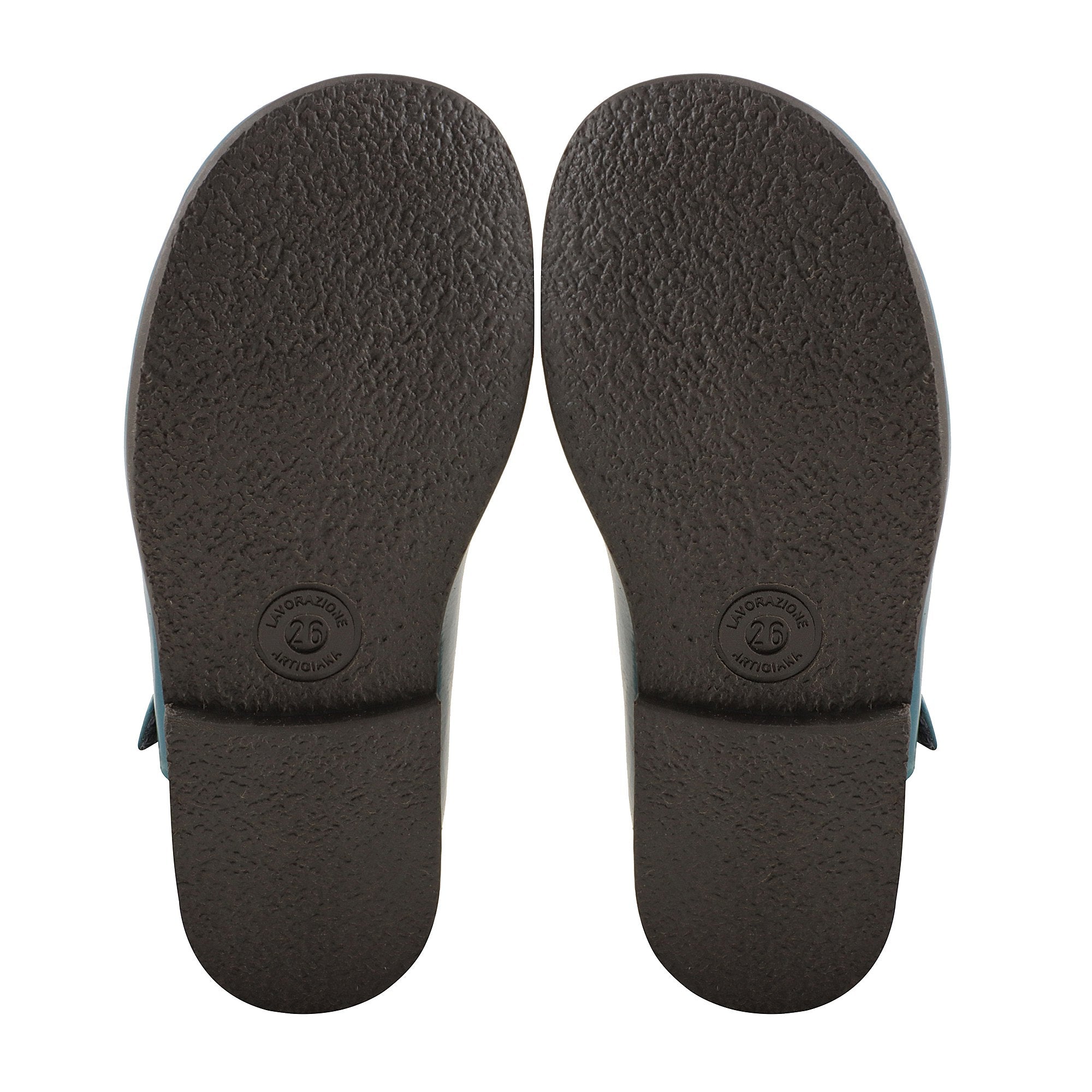 Girls Blue Leather Flat Shoes