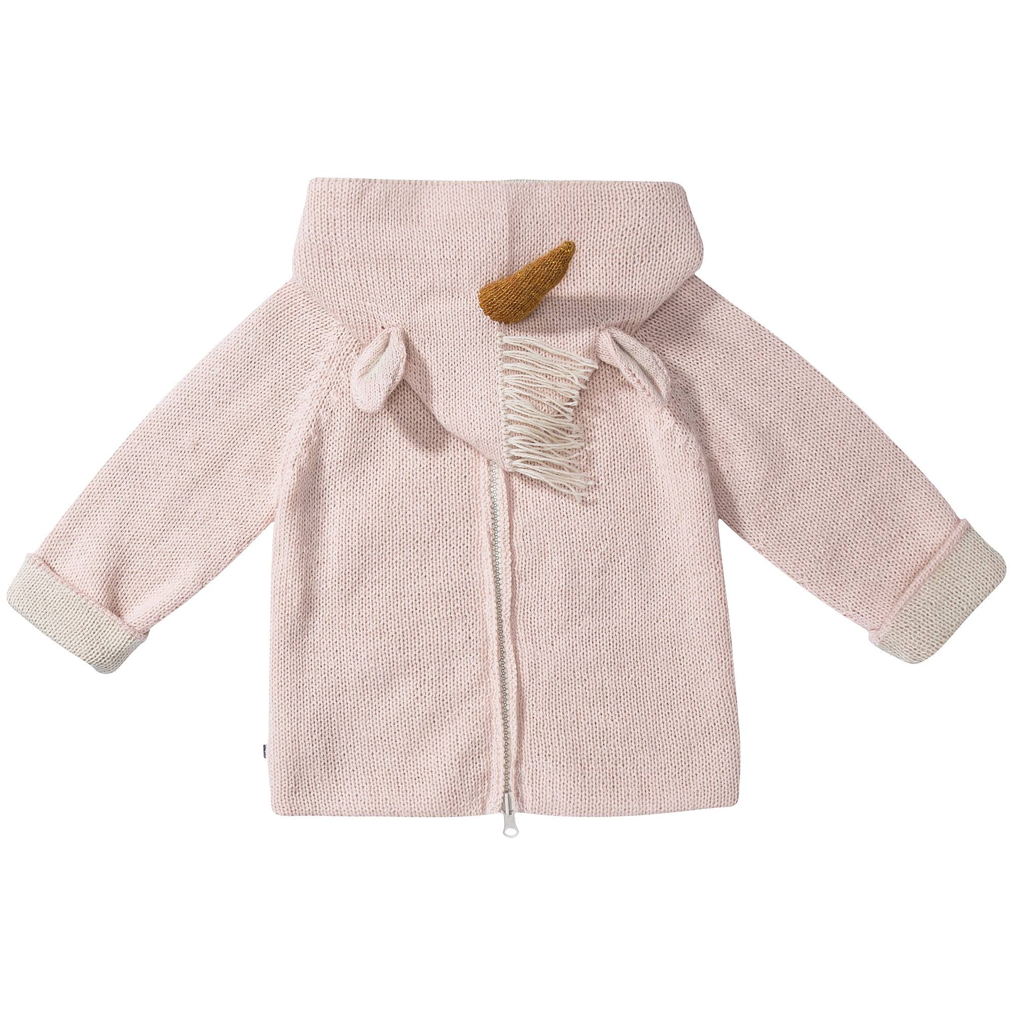 Baby Light Pink Unicorn Alpaca Hooded Animal Sweater