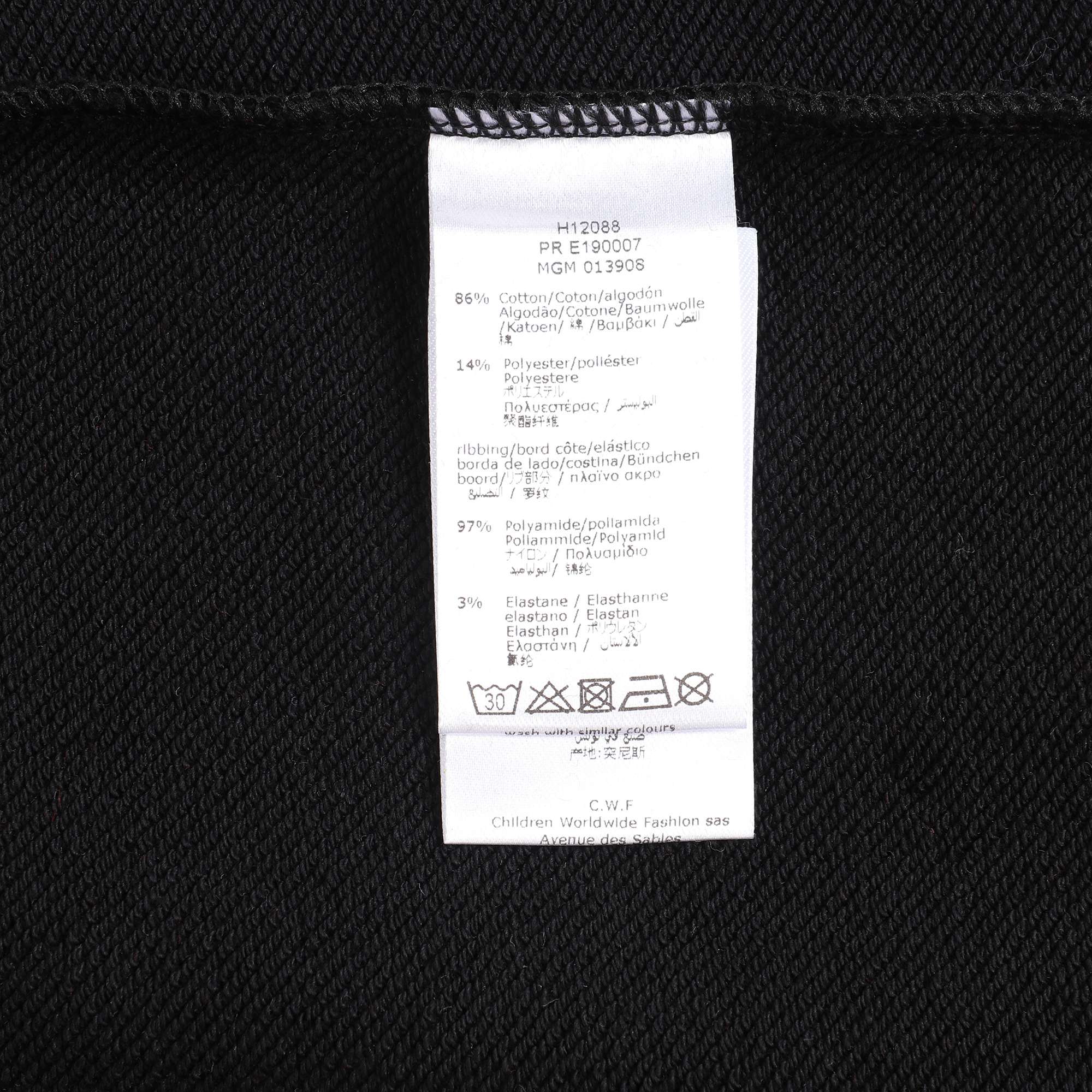 Girls Black Logo Cotton Dress