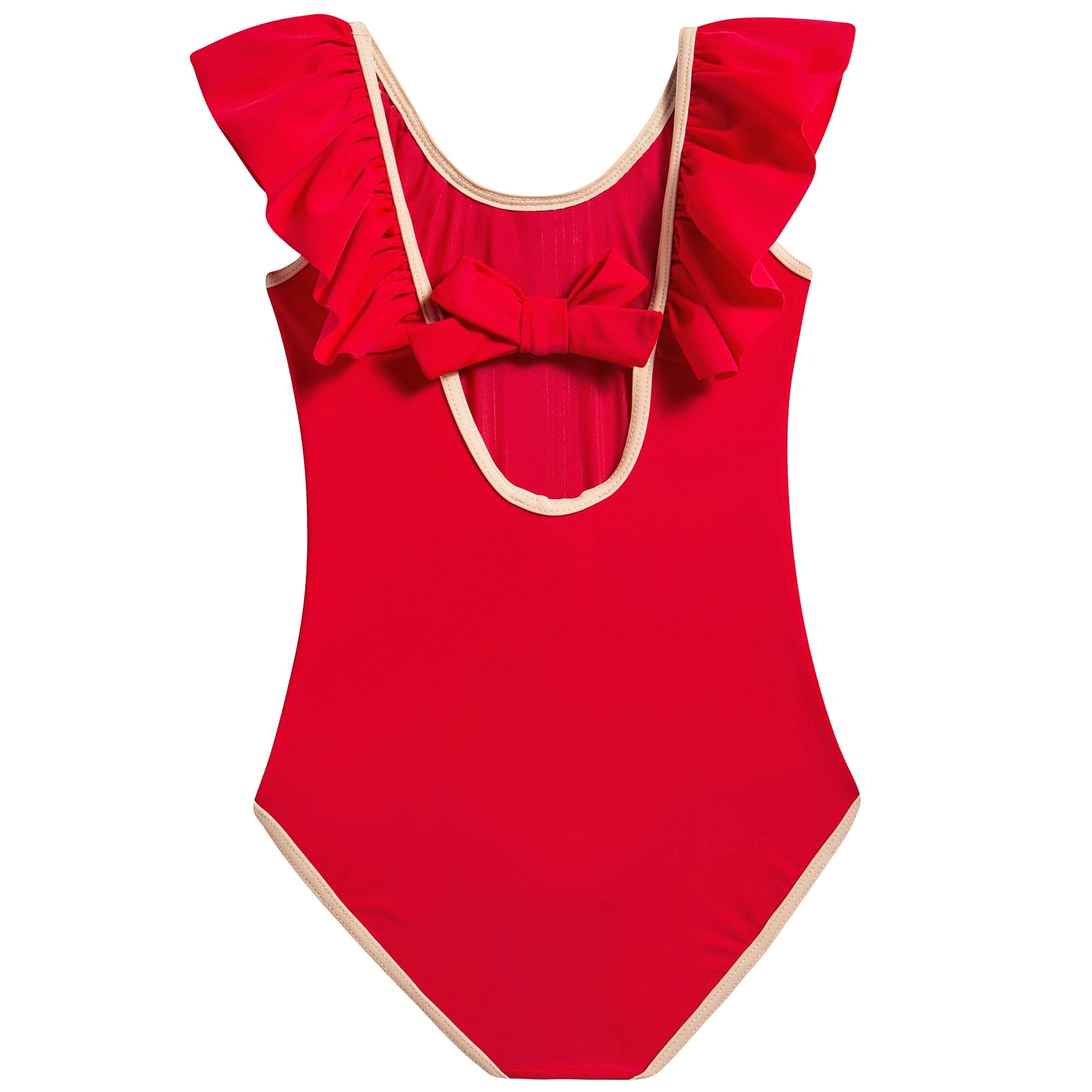 Girls Red Polyamide Swimwear