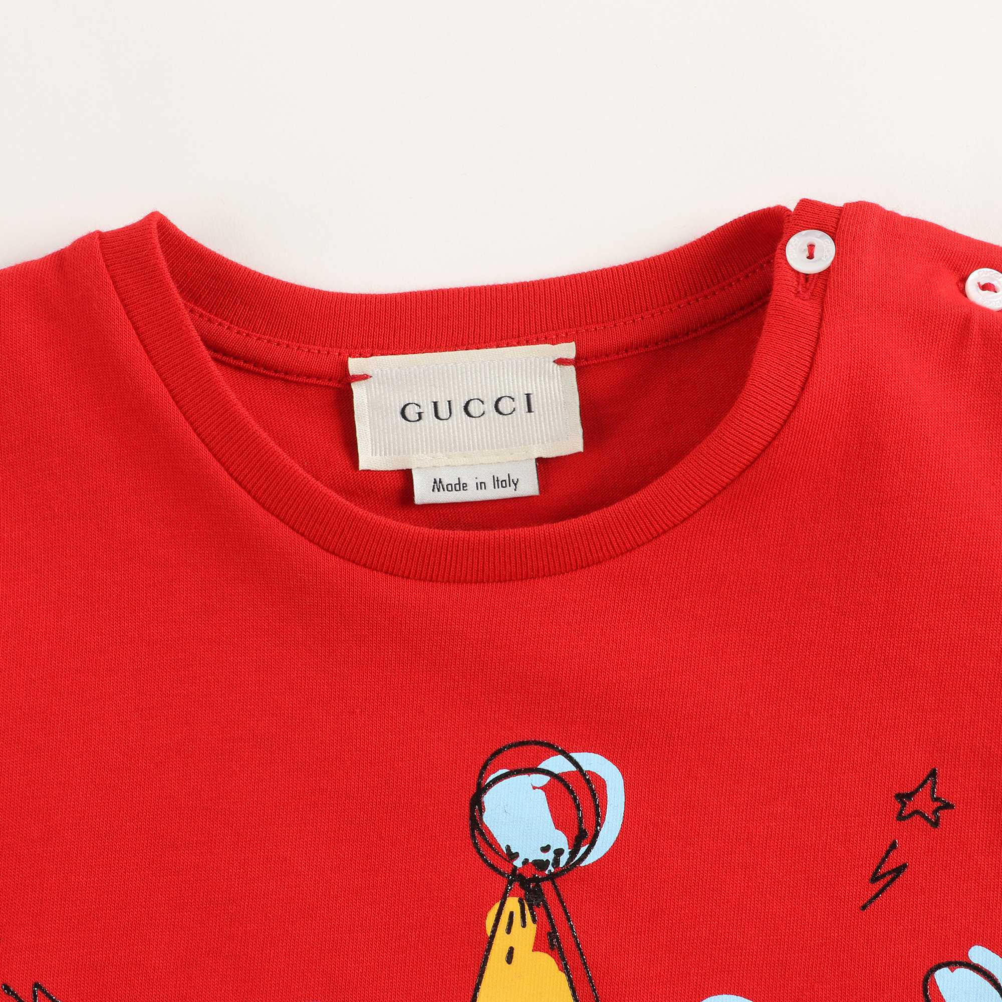 Baby Girls Red & Yellow Cotton T-shirt