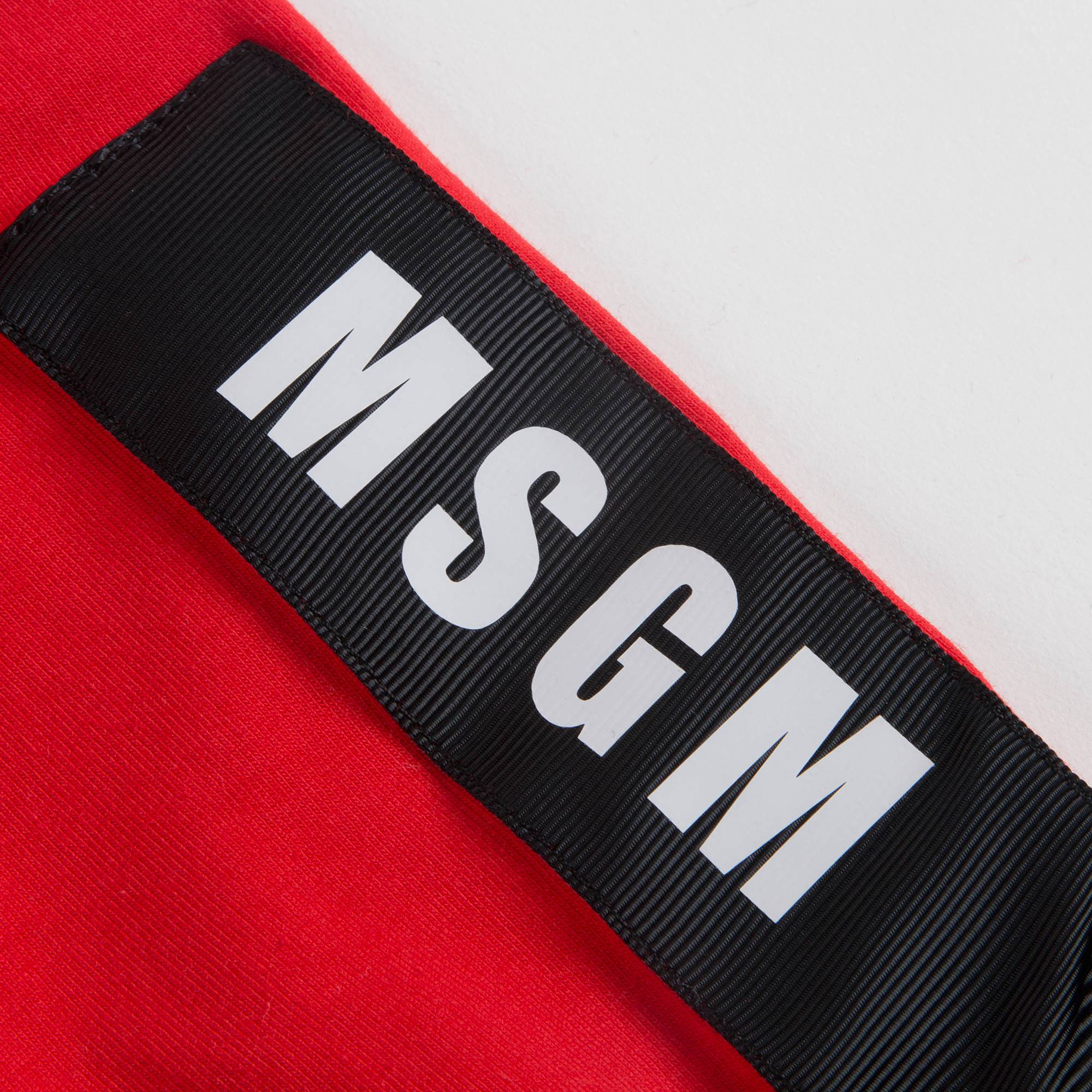 Girls Red Logo Cotton Leggings