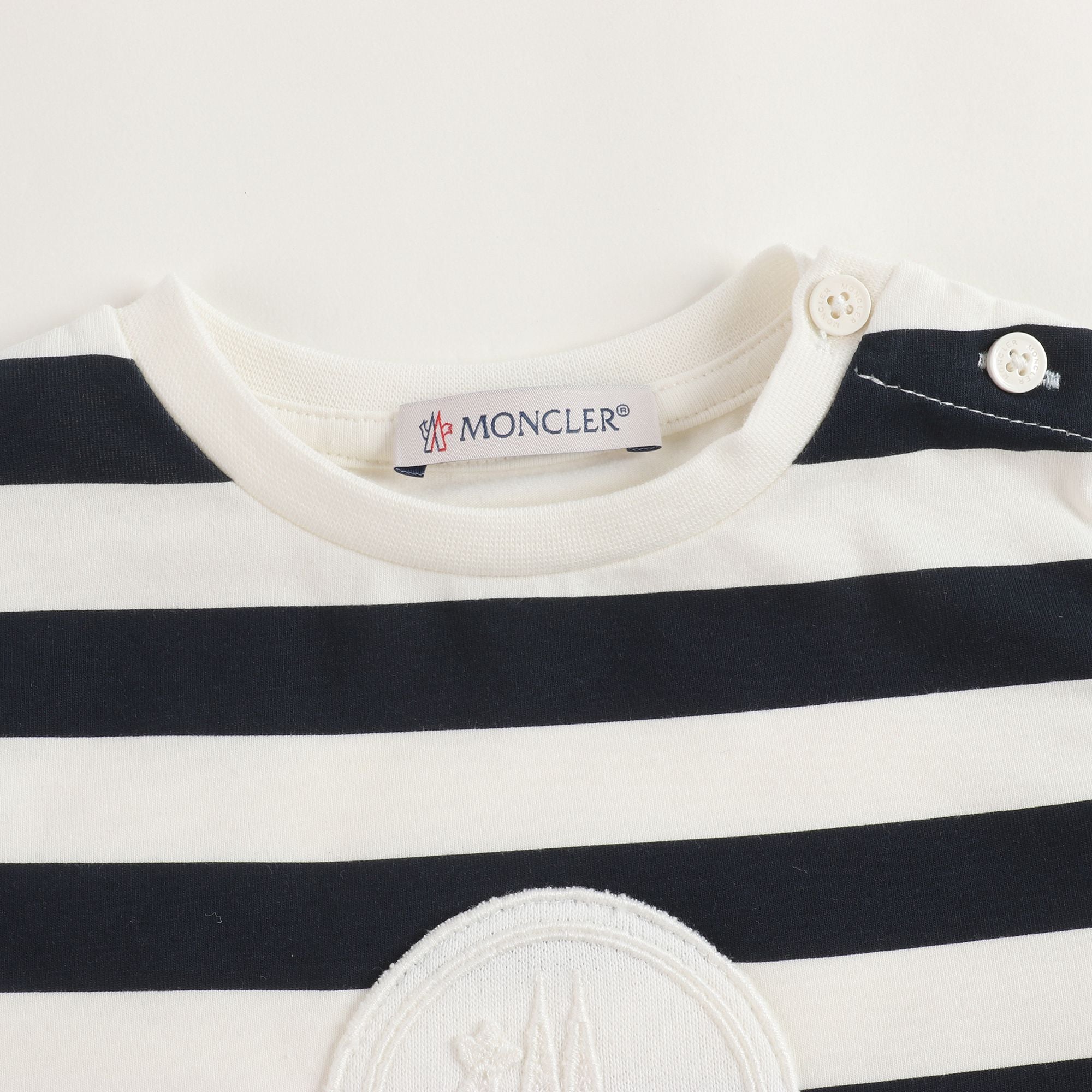 Baby Girls White & Black Stripes T-shirt