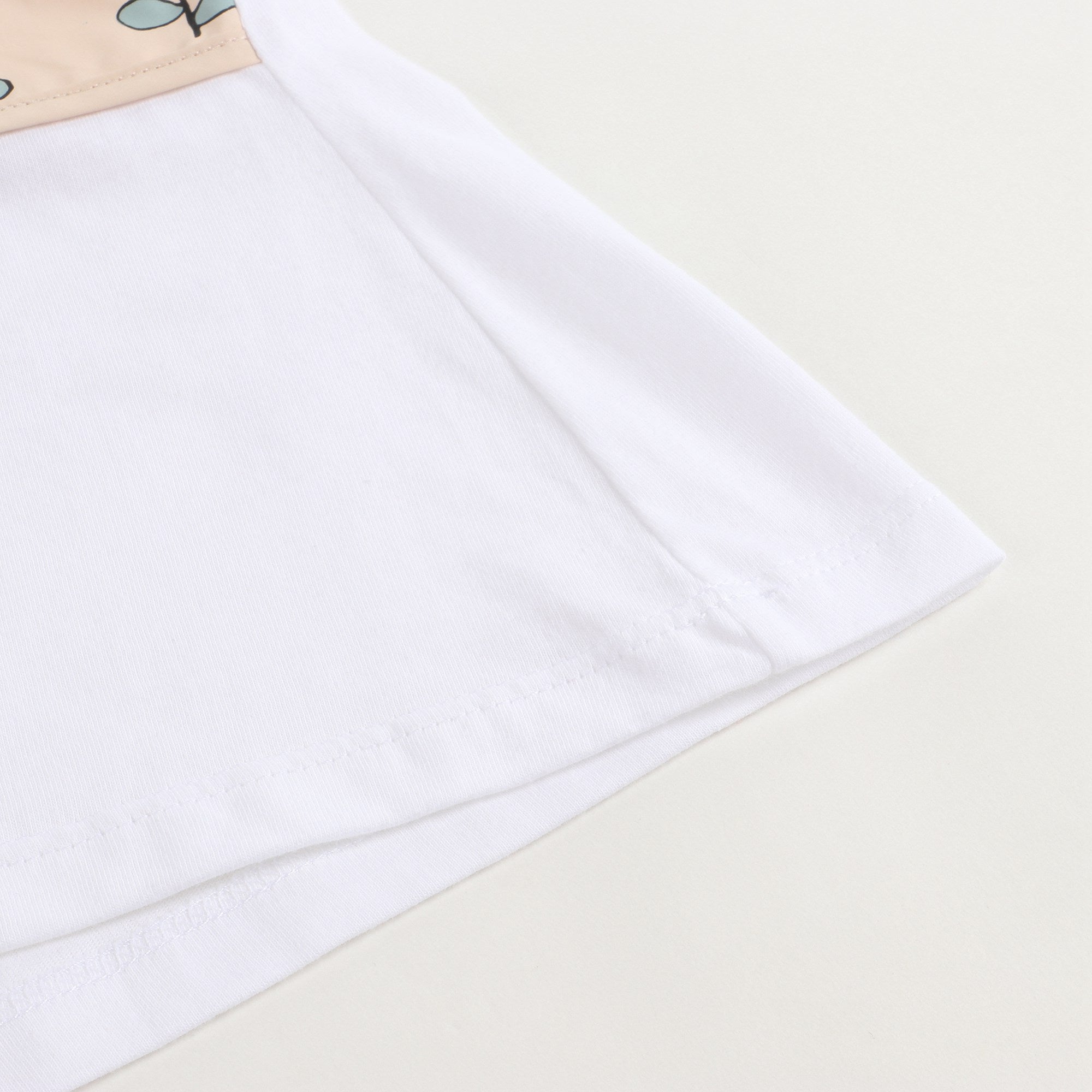 Girls White Cotton T-shirt