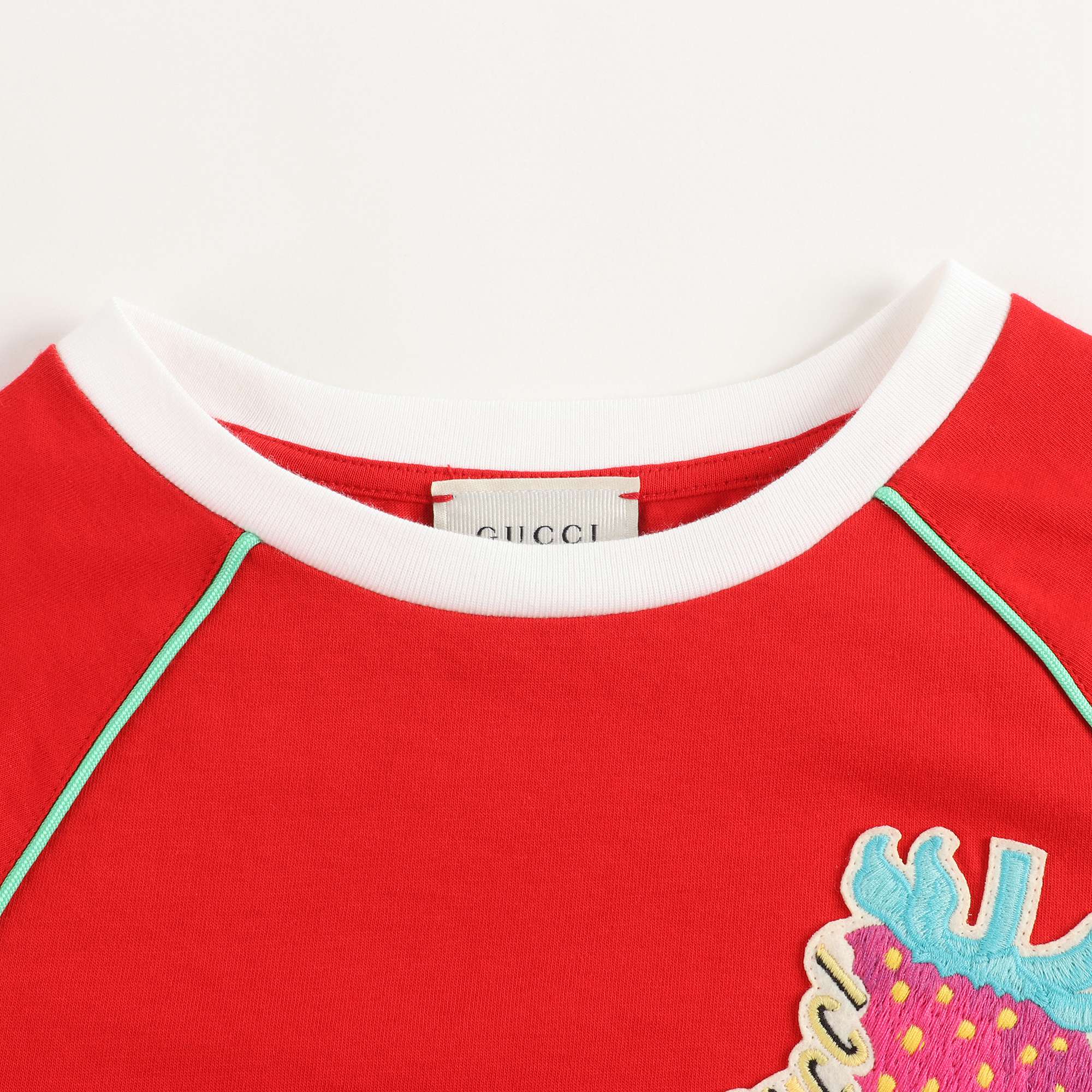 Girls Red Strawberry Cotton T-shirt