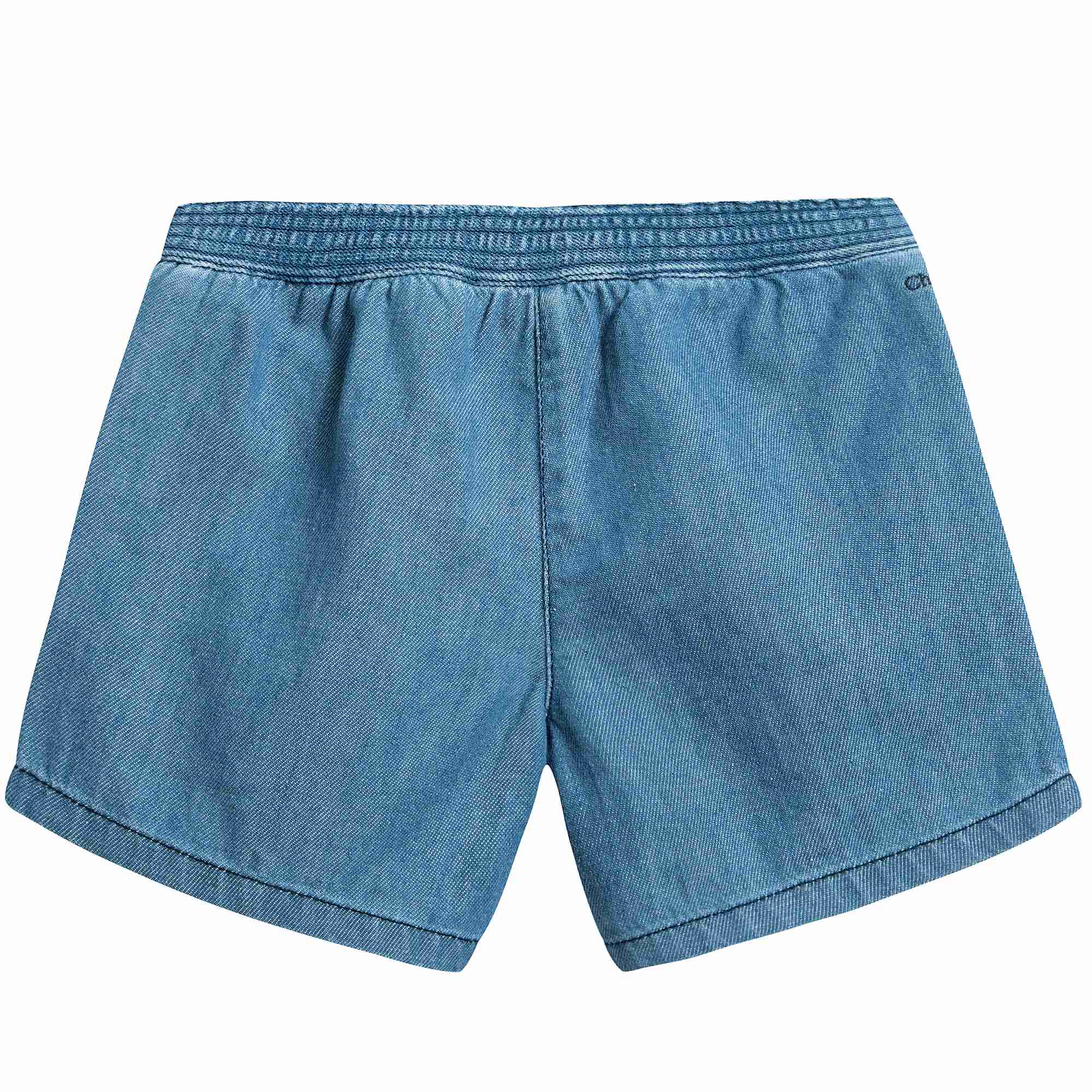 Girls Denim Blue Cotton Shorts
