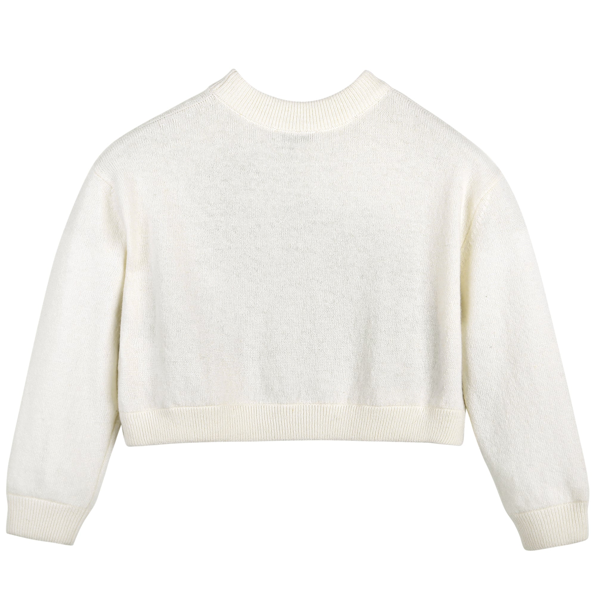 Girls White Cat Printed Sweater