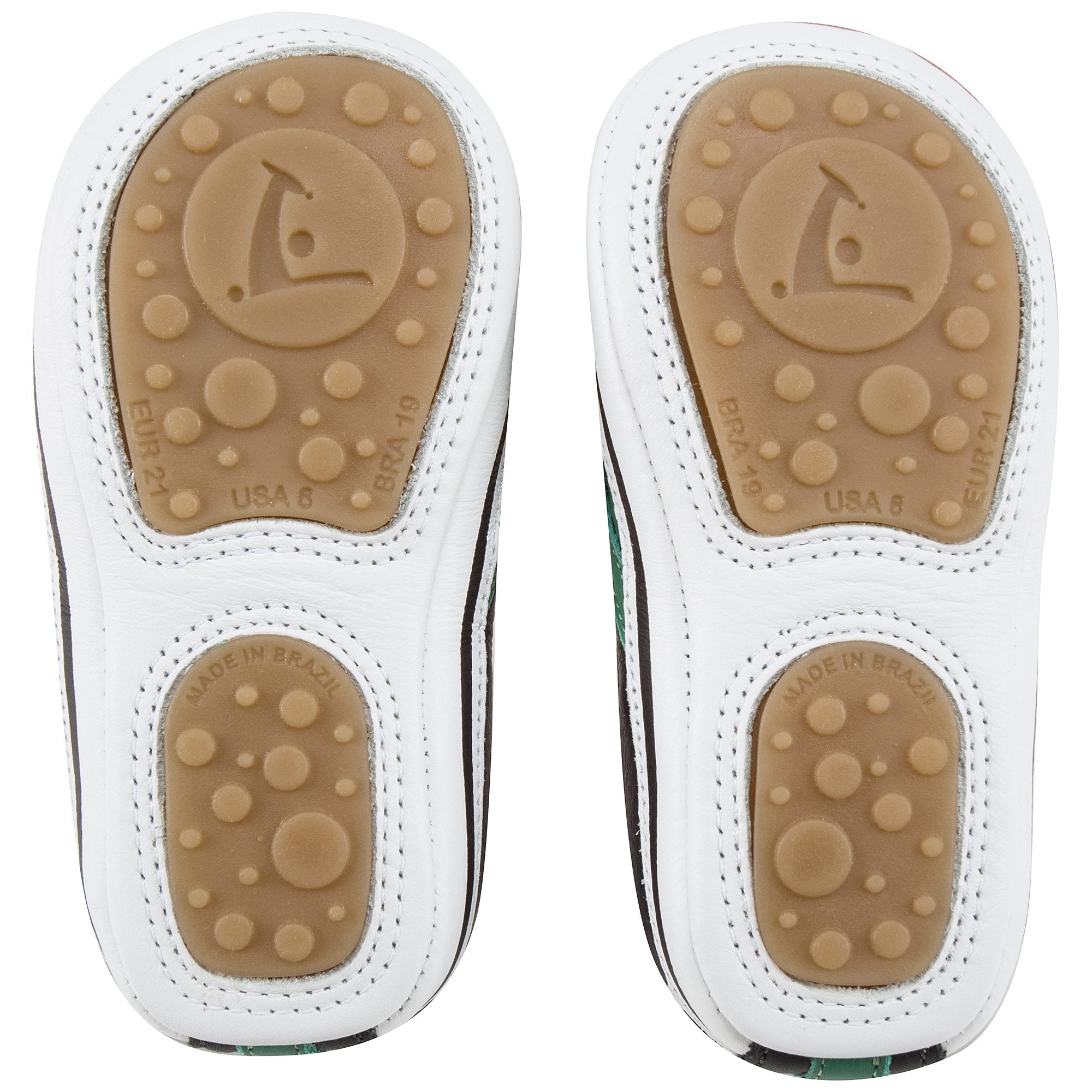 Baby Boys  Green Leaf Holes Leather Sneaker Casual