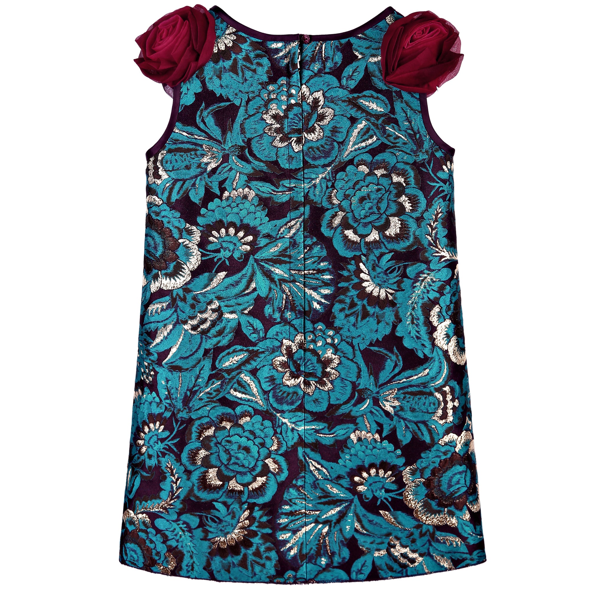 Girls Blue Brocade dress