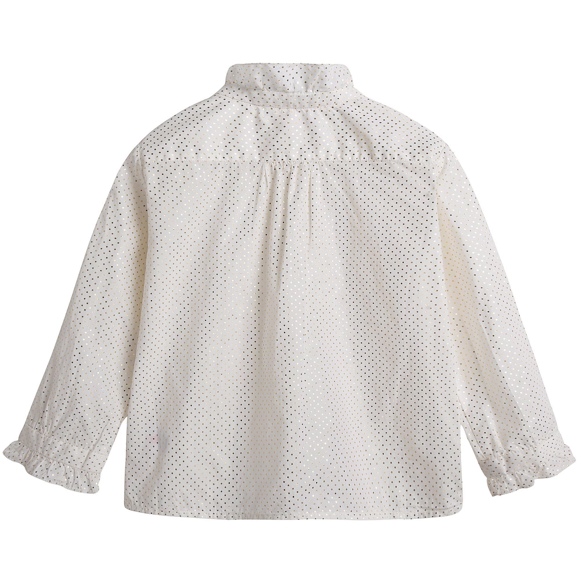 Girls White With Gold Point Shirt - CÉMAROSE | Children's Fashion Store - 2