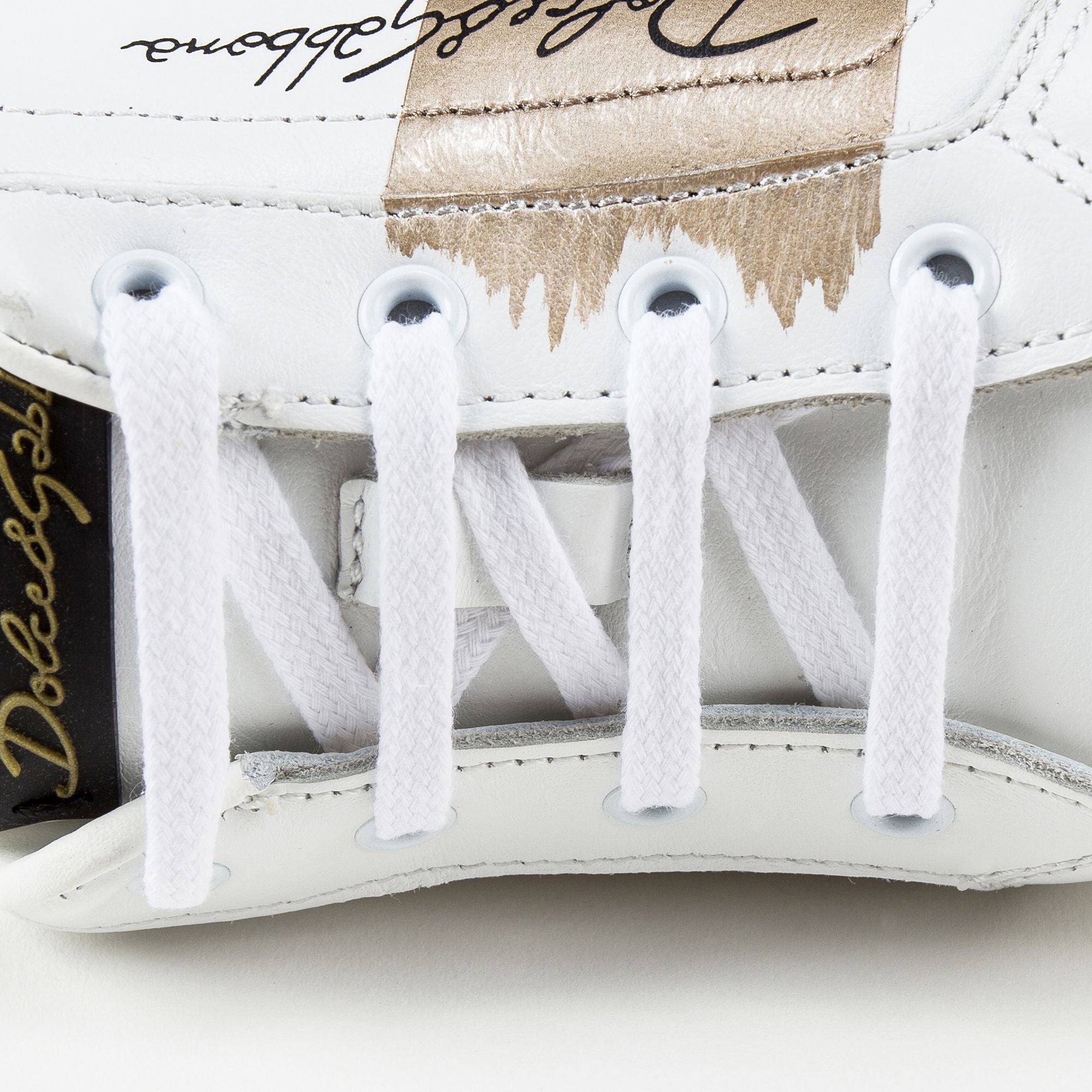 Girls White Leather Whit  Logo Shoes