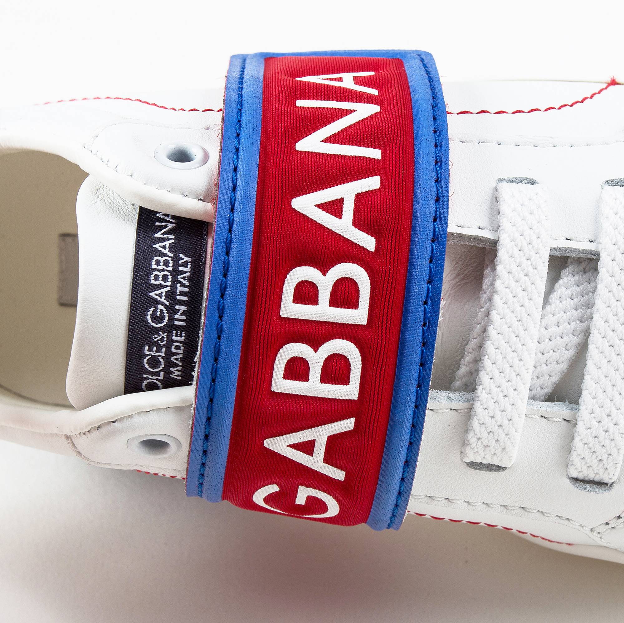 Girls White Leather Whit Red Logo Shoes