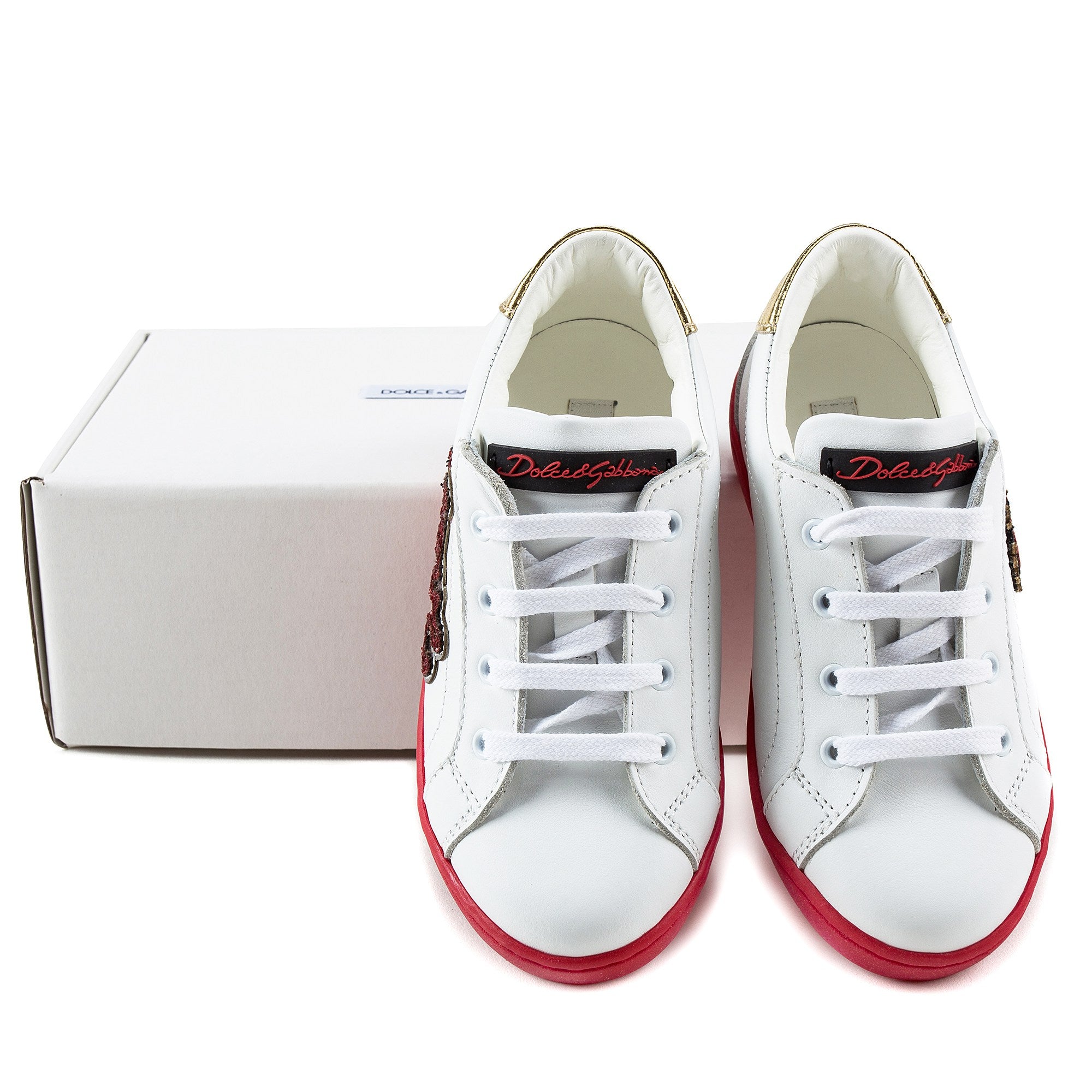 Girls White Leather "Love" Shoes