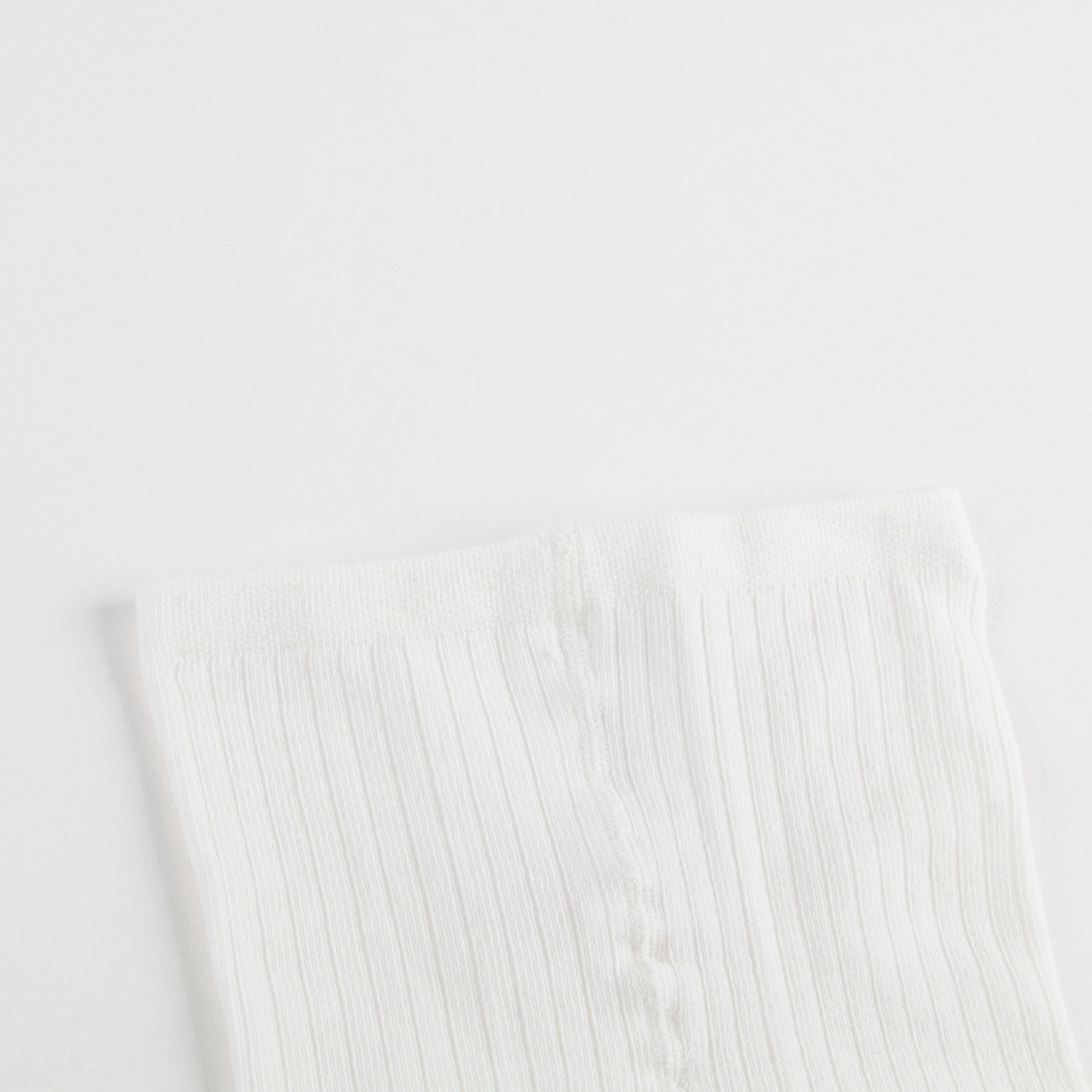 Girls Ivory Ribbed Logo Tights
