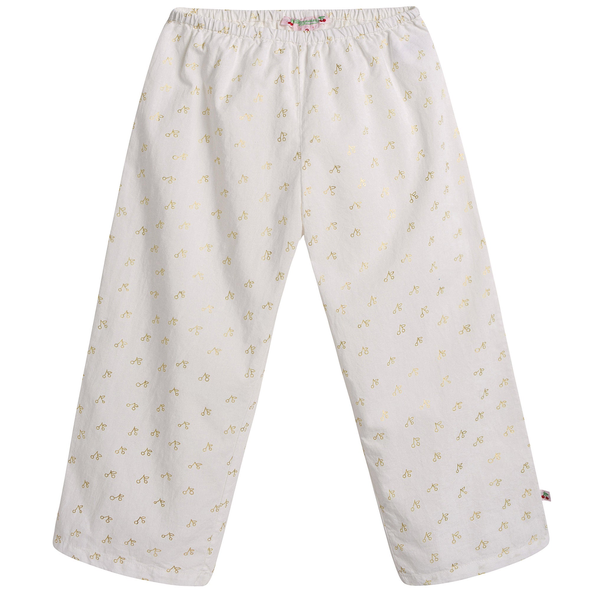 Girls White With Gold Cherry Pyjama - CÉMAROSE | Children's Fashion Store - 5