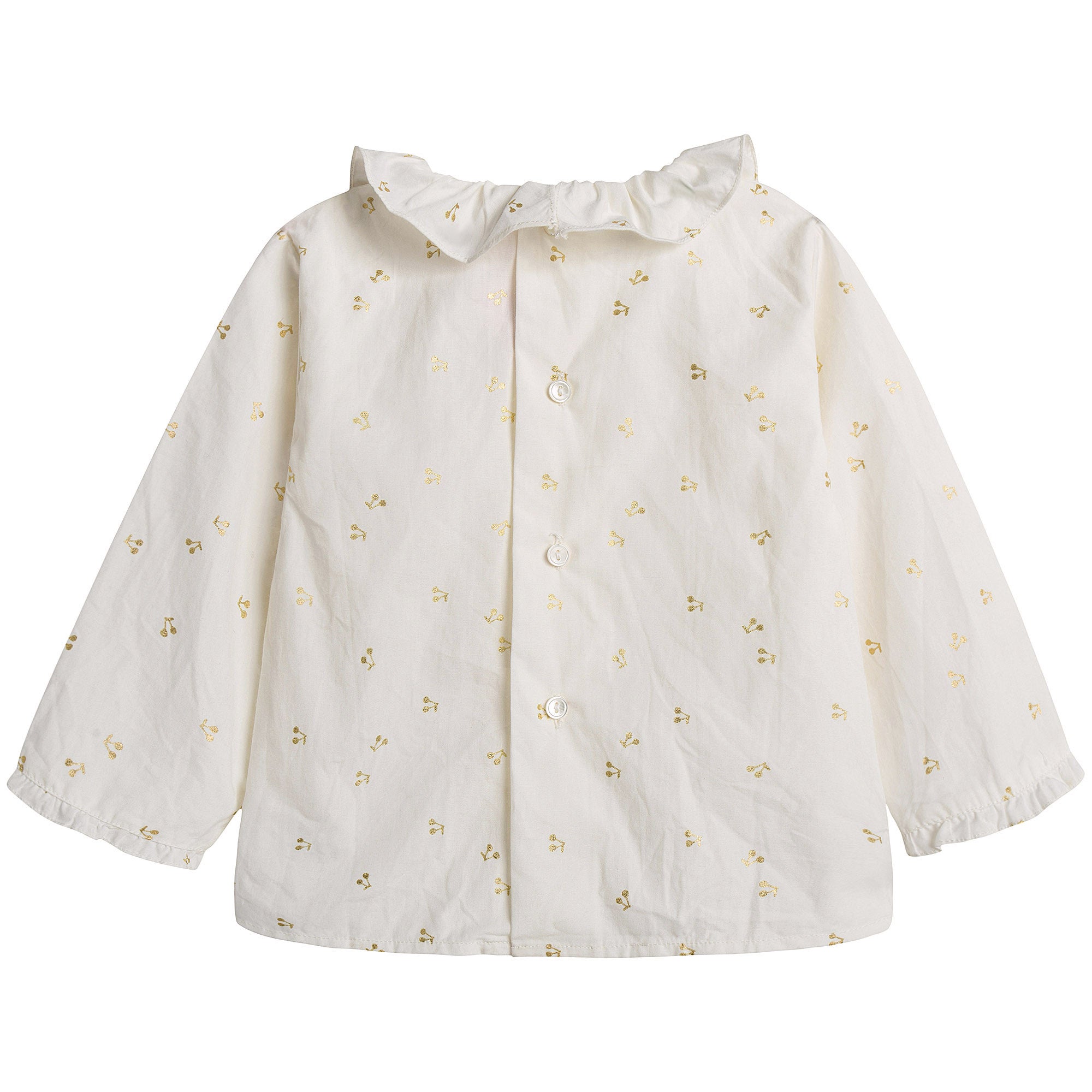 Baby Girls White With Gold Cherry Blouse - CÉMAROSE | Children's Fashion Store - 2