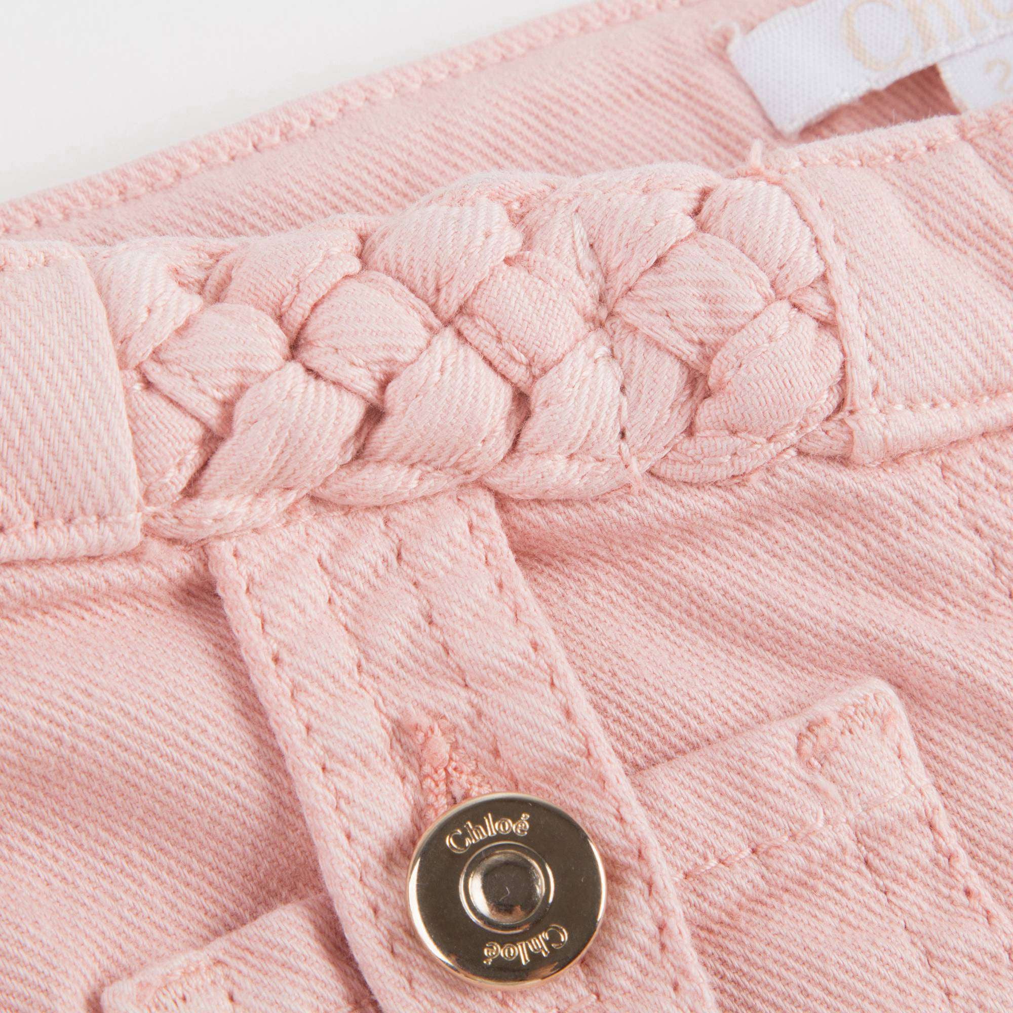Girls Pink Braided Trousers