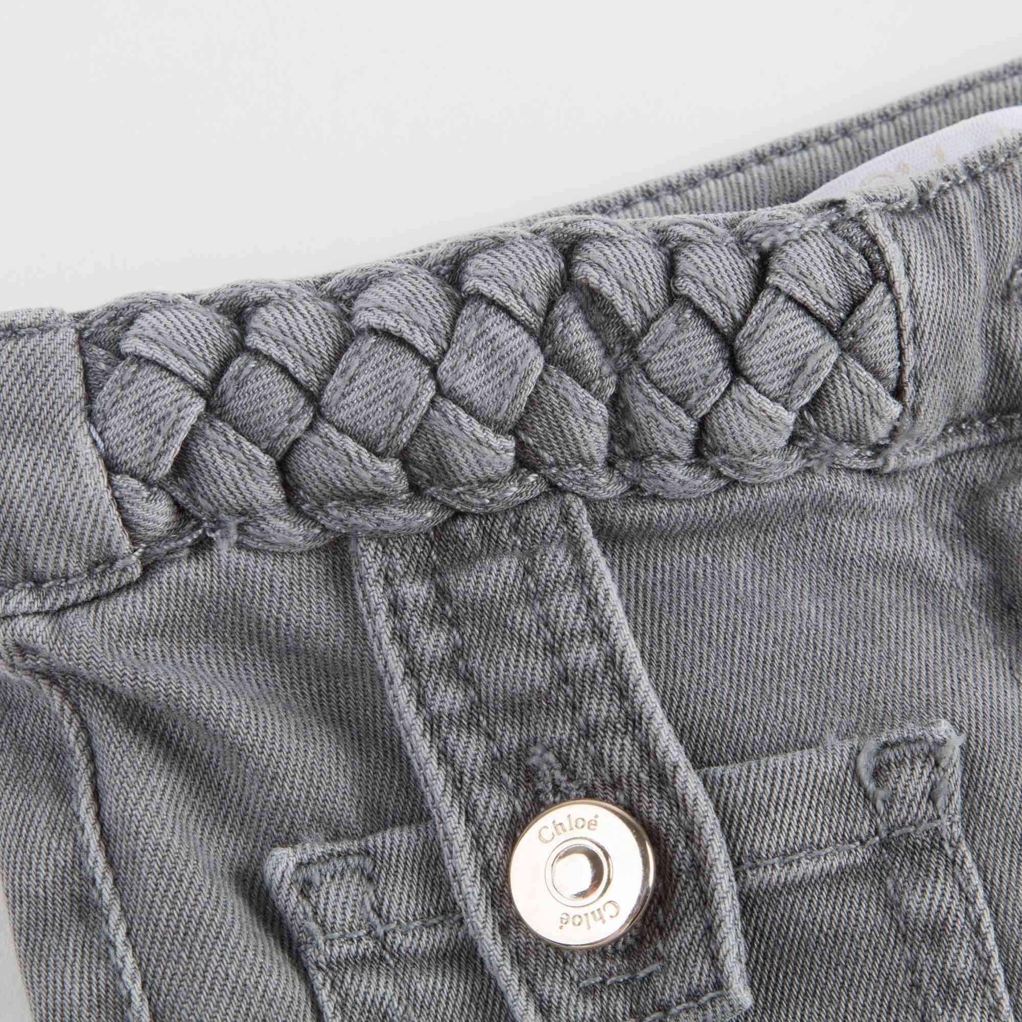 Girls Grey Braided Jeans