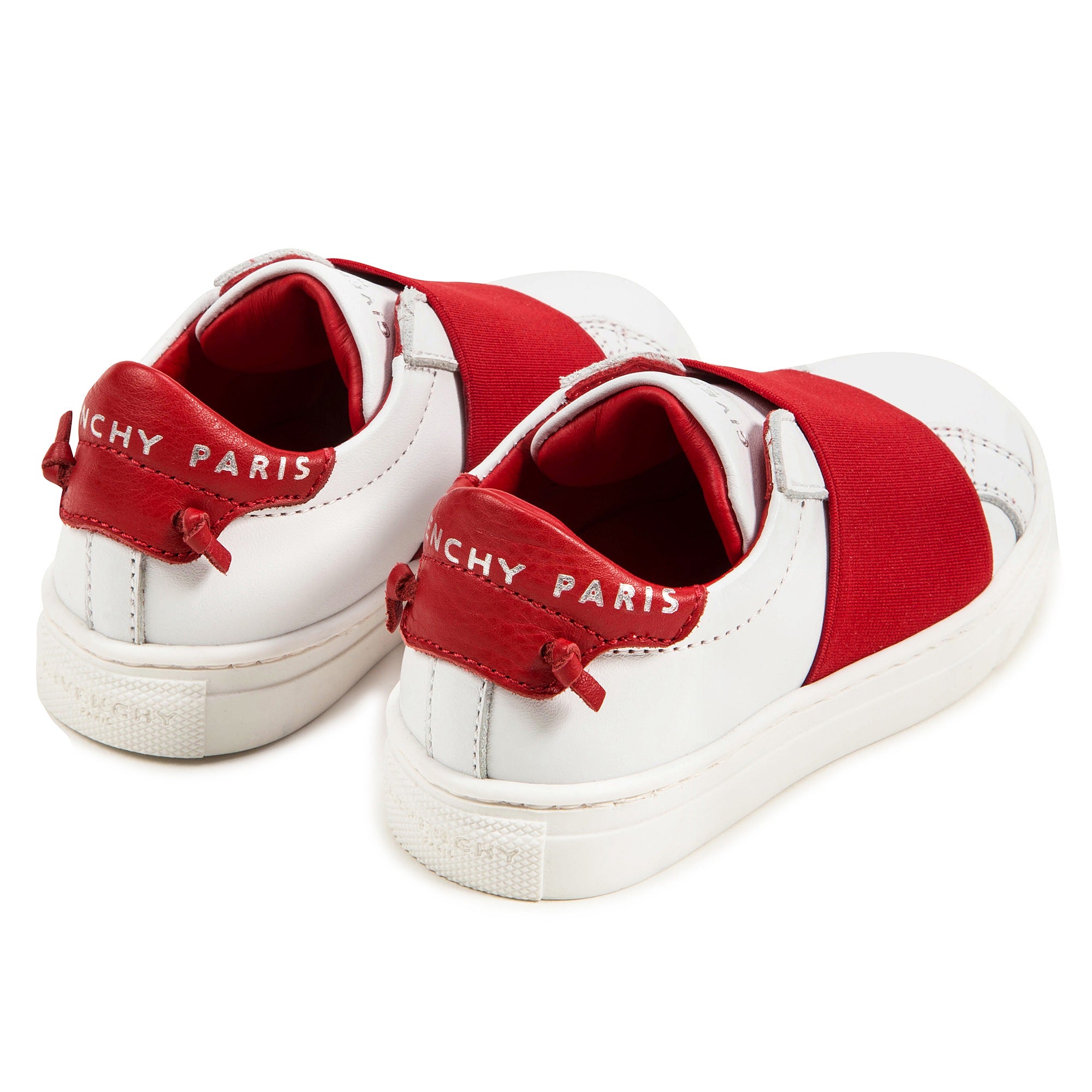 Girls White & Red Cuir  Shoes