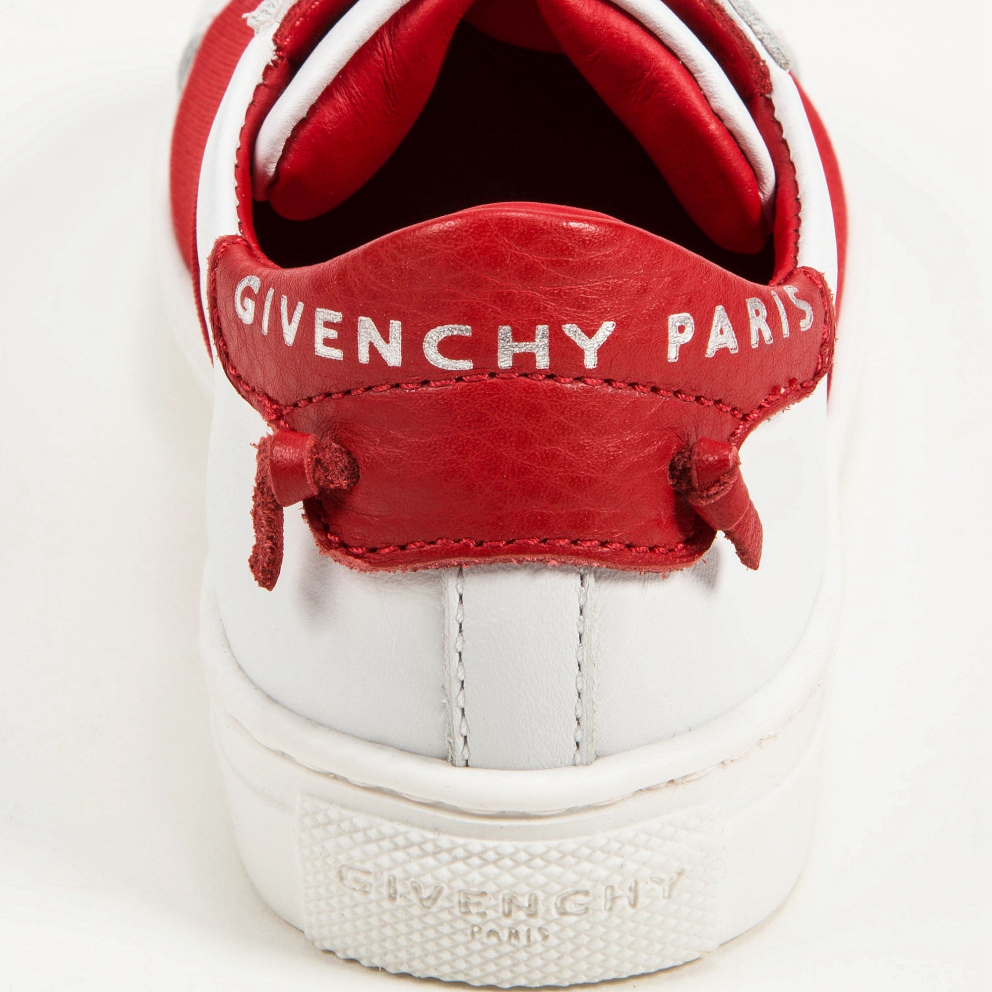 Girls White & Red Cuir  Shoes