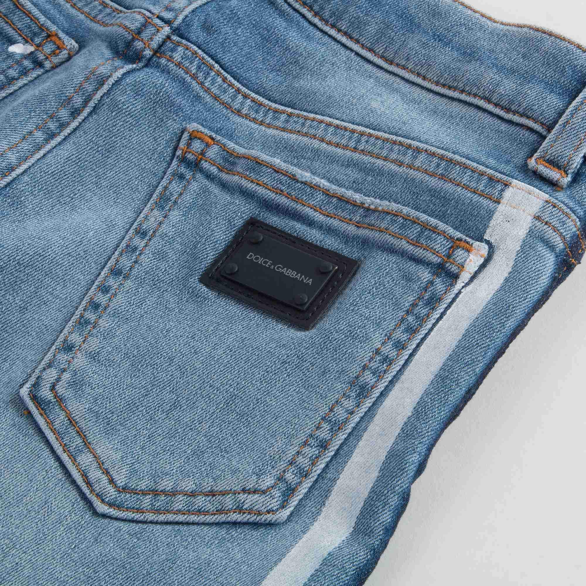Girls Light Blue Cotton Trousers