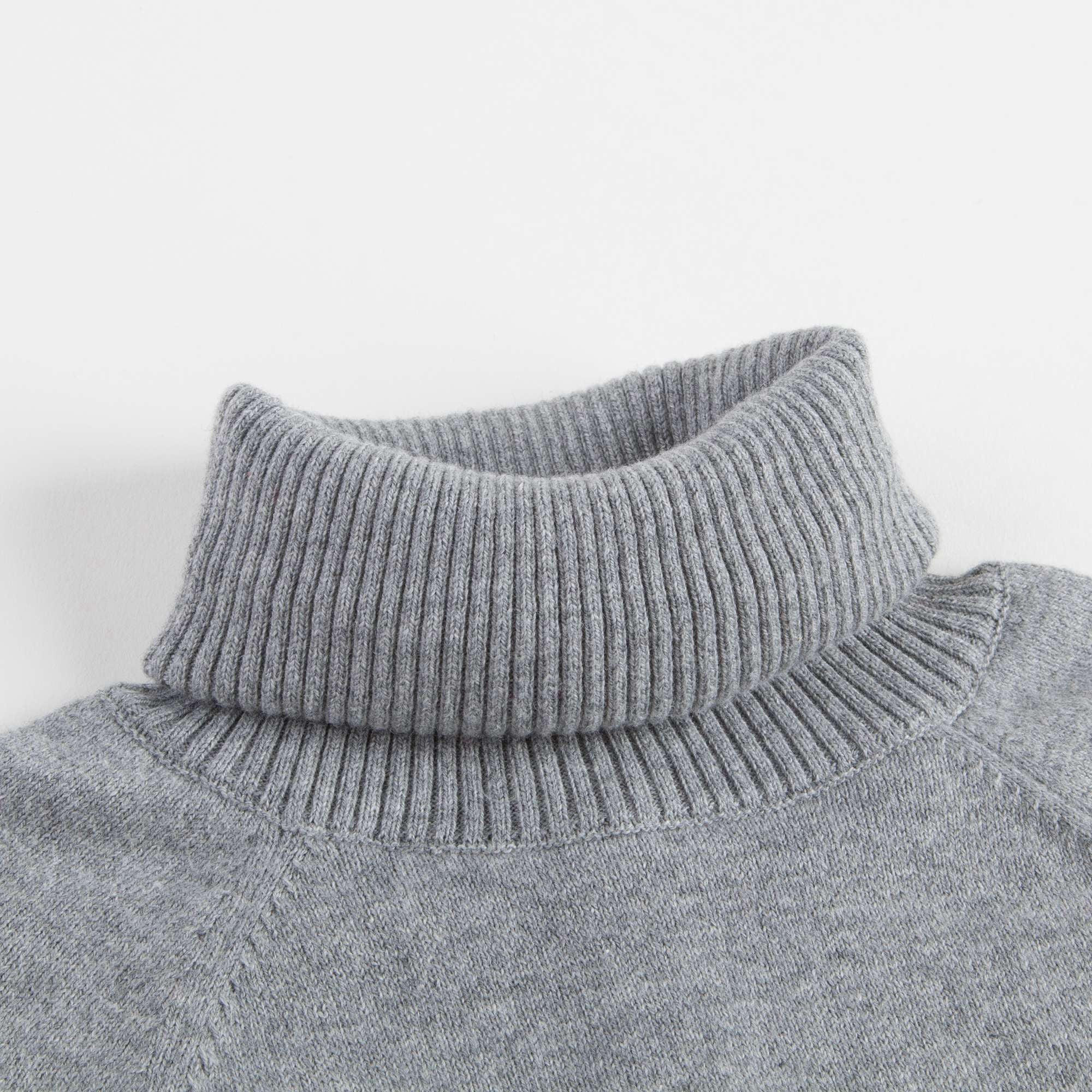 Girls Grey Polo Neck Sweater
