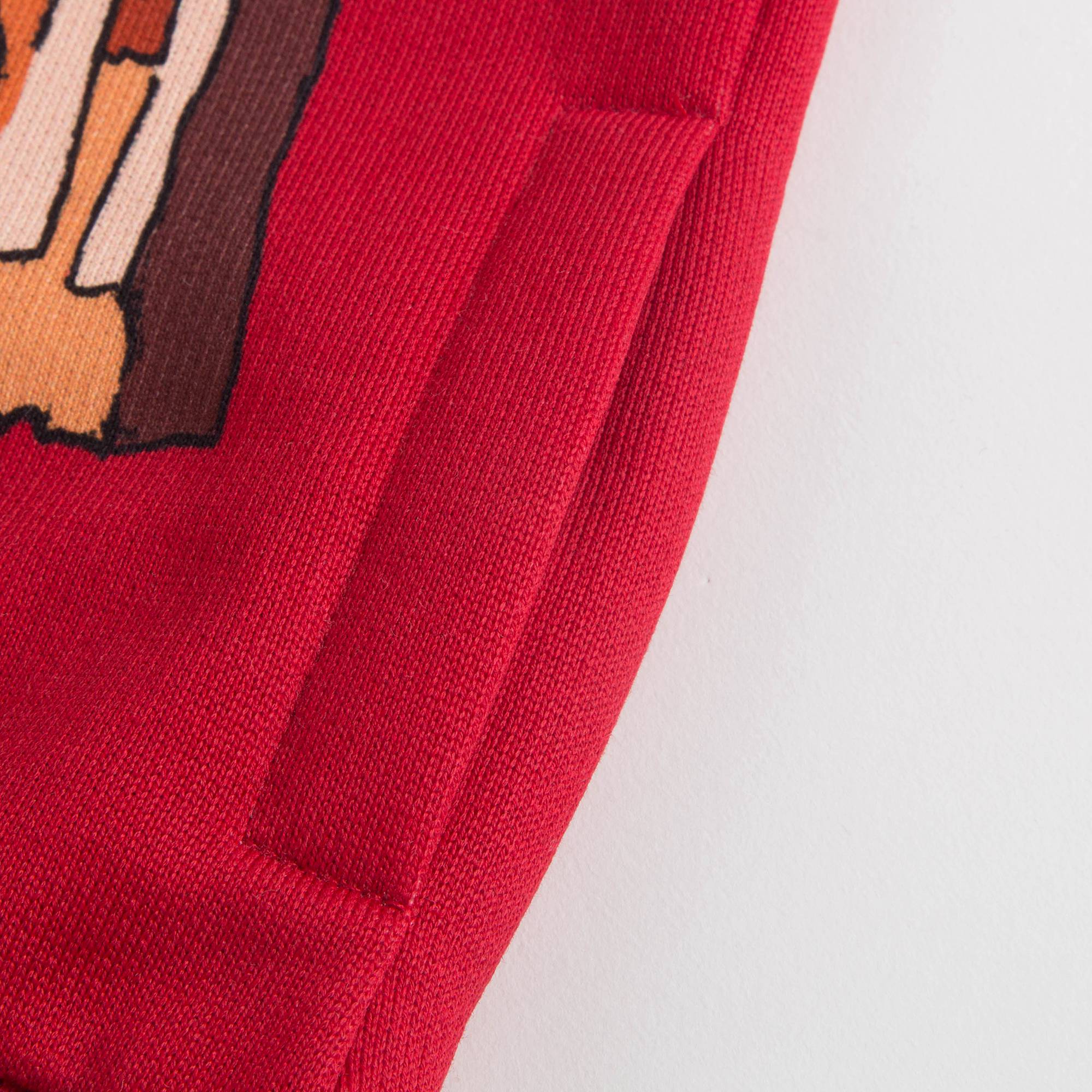 Babys Red Printed Cotton Coat