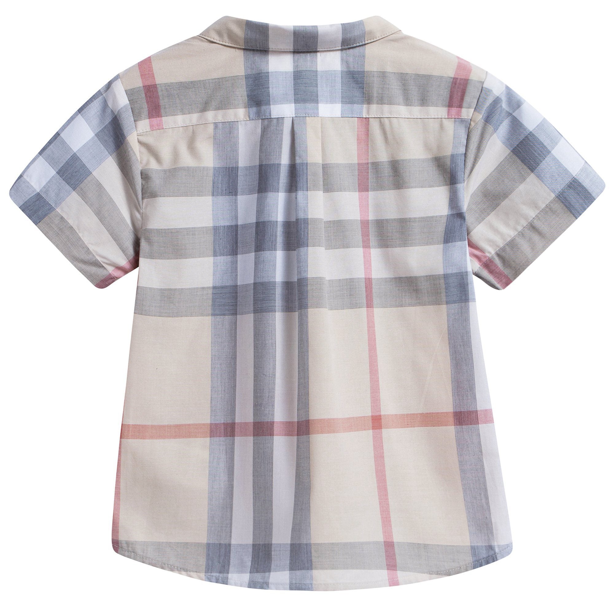 Baby  Boys  Beige  Check   Cotton   T-shirt
