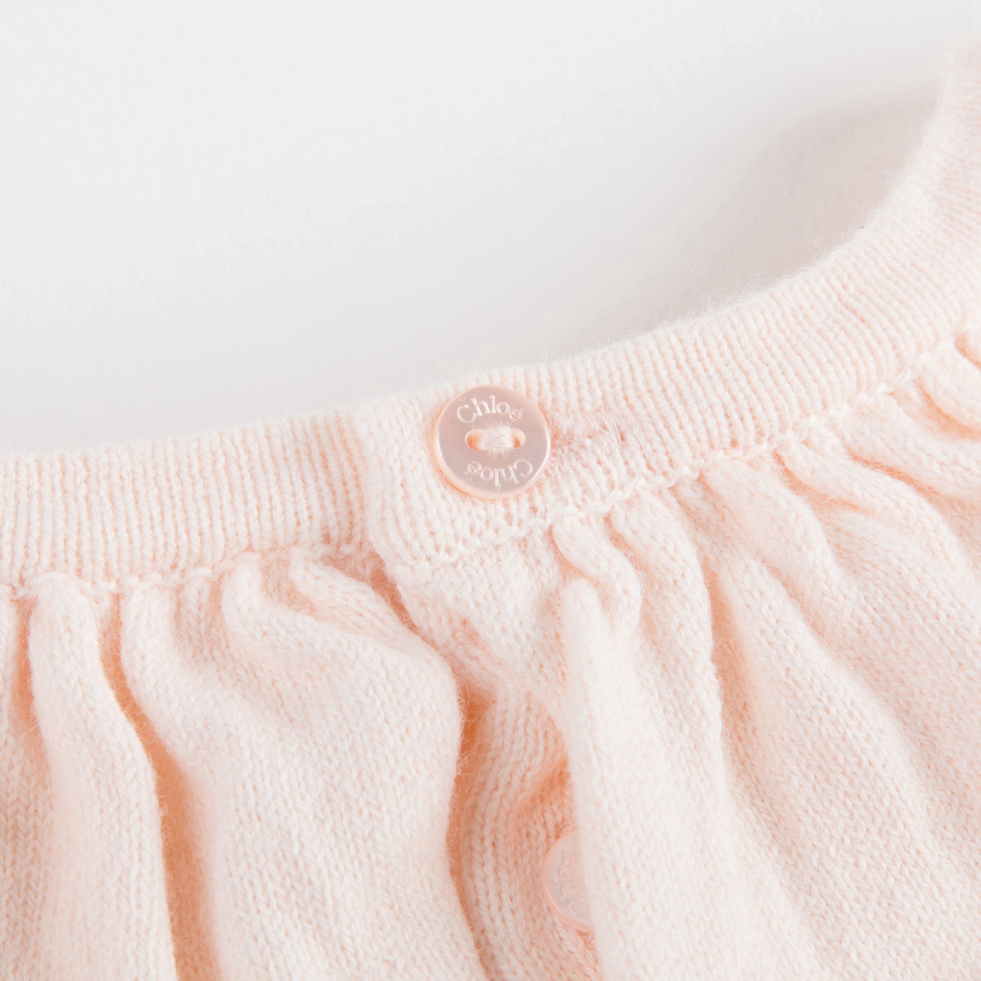 Girls Pink Cotton Sweater With Ruffle