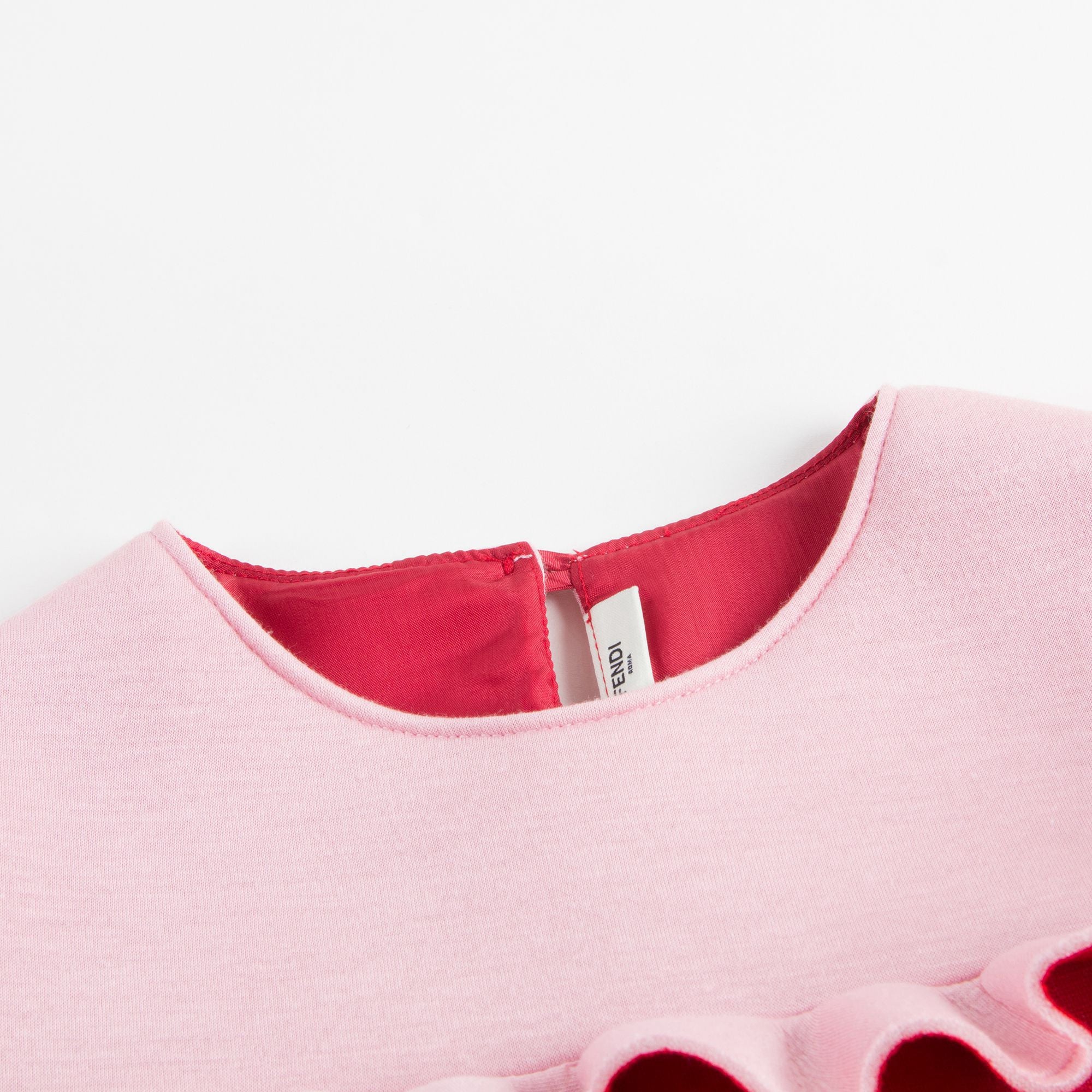 Girls Red & Pink Neoprene Dress