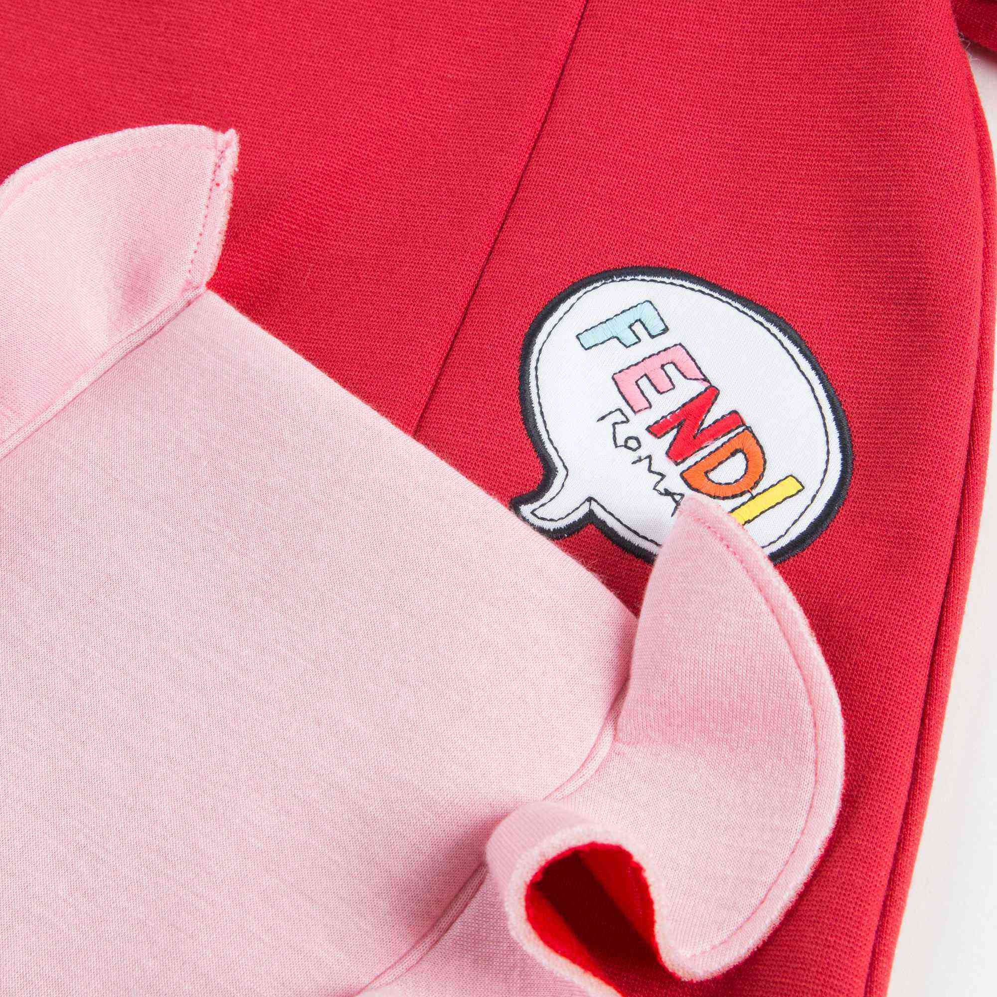 Girls Red & Pink Neoprene Dress