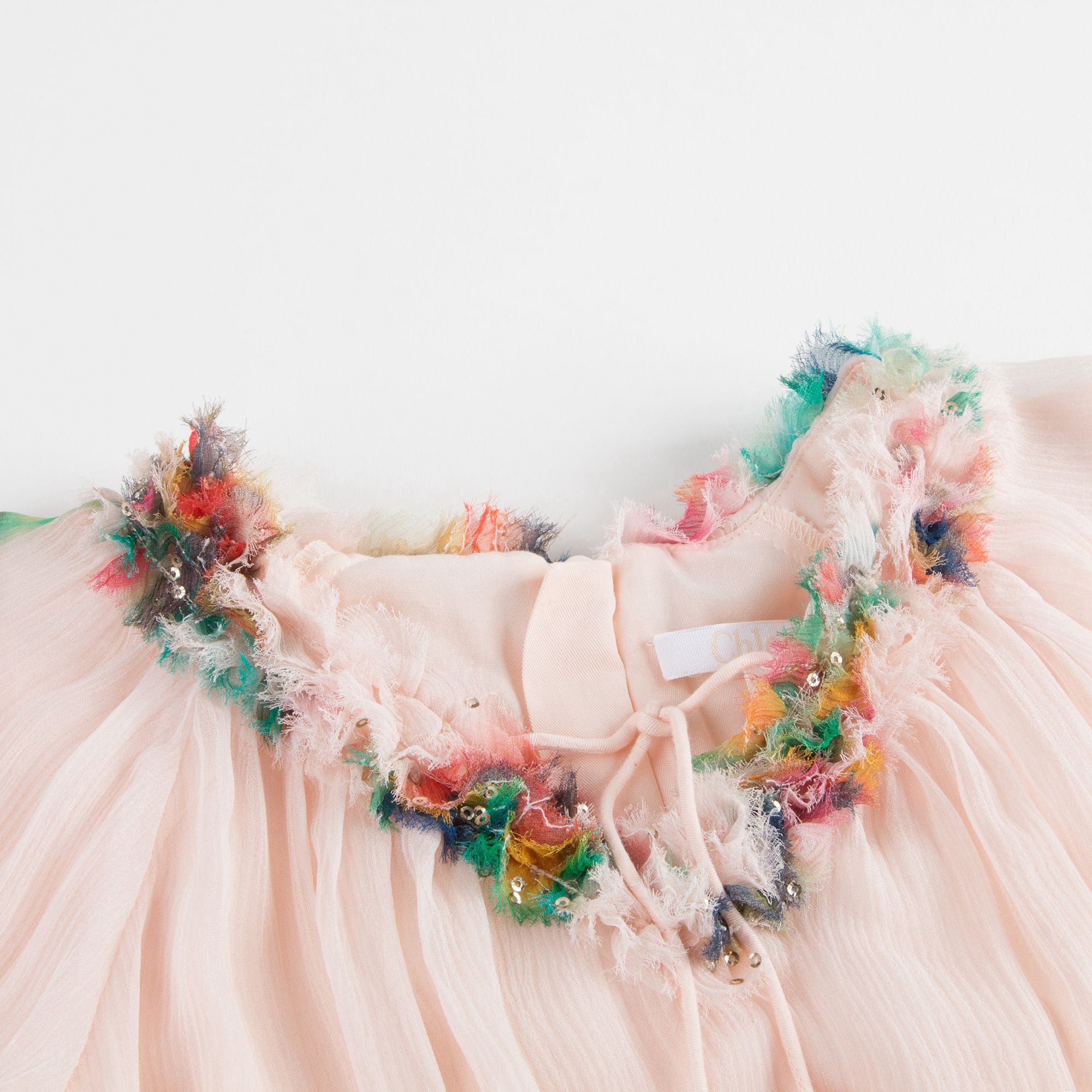 Girls Pink Silk Dress